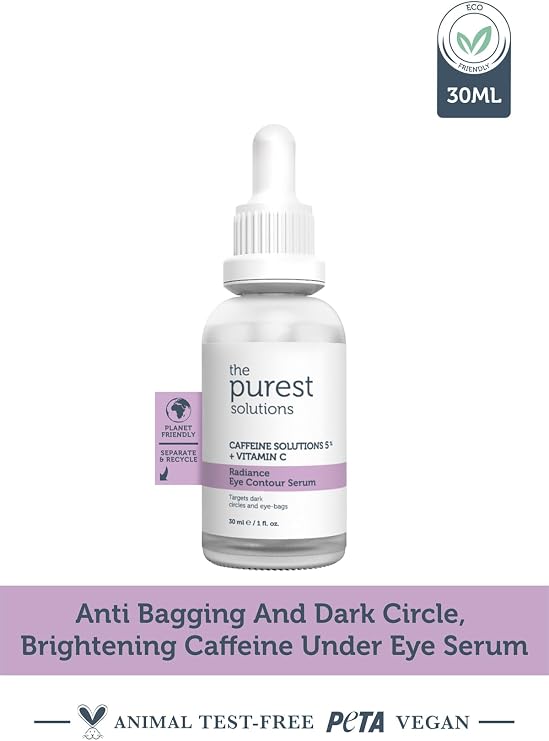 The Purest Solutions, Anti-Bagging and Bruising, Illuminating Caffeine Under-Eye Serum 30 ml (Caffeine 5% + Vitamin C)