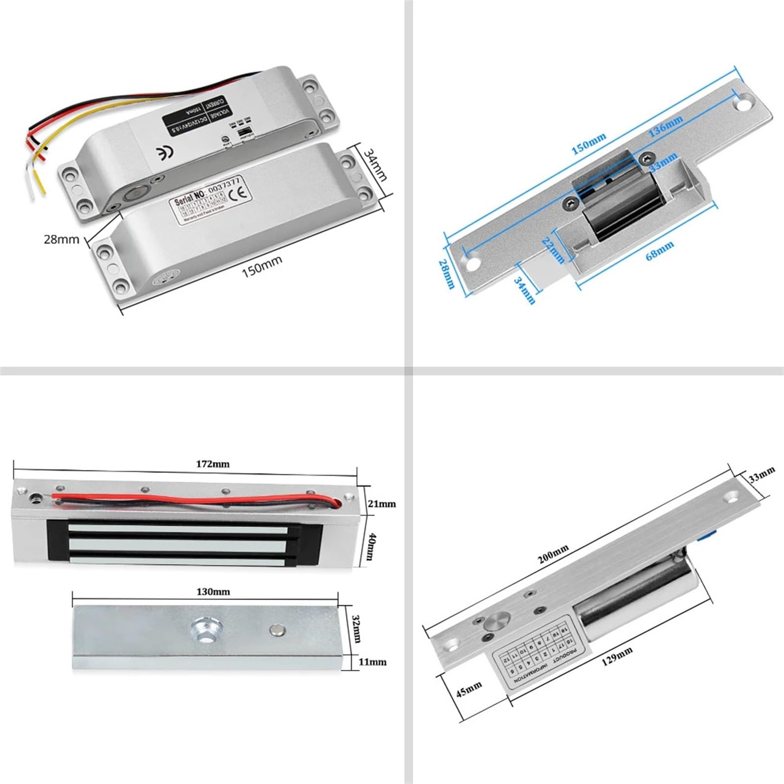 Zutrittskontrolle, Home Access Control System Kits Set RFID Tastatur 125 KHz Access Controller 1000 Benutzer 180 KG Elektrische Magnetische Schloss Strike Schlösser(Kit2 Strike Lock)