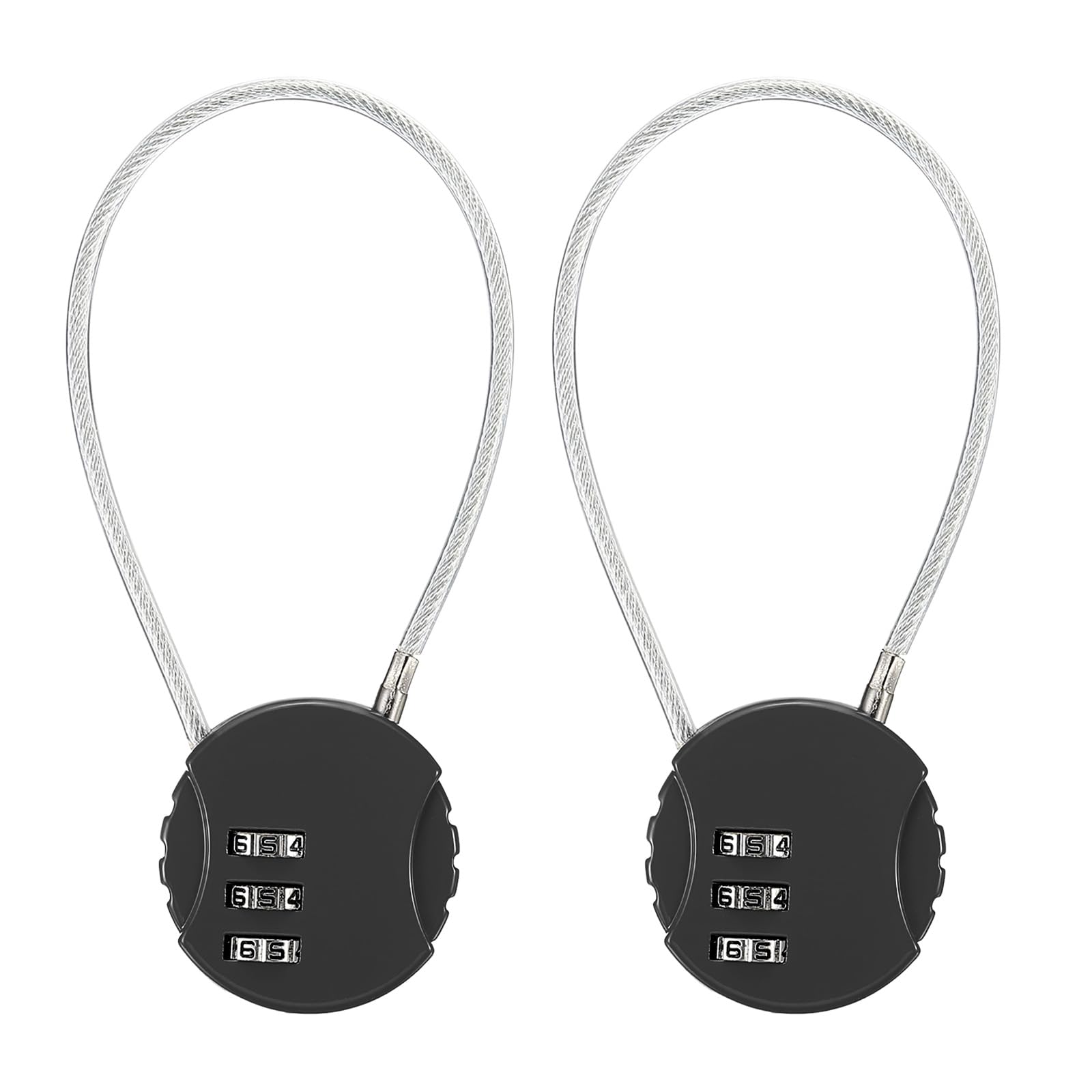 YOKIVE 2 Pack Combination Locks, 3 Digit Outdoor Waterproof Code Padlock, Black, 7.8-Inch