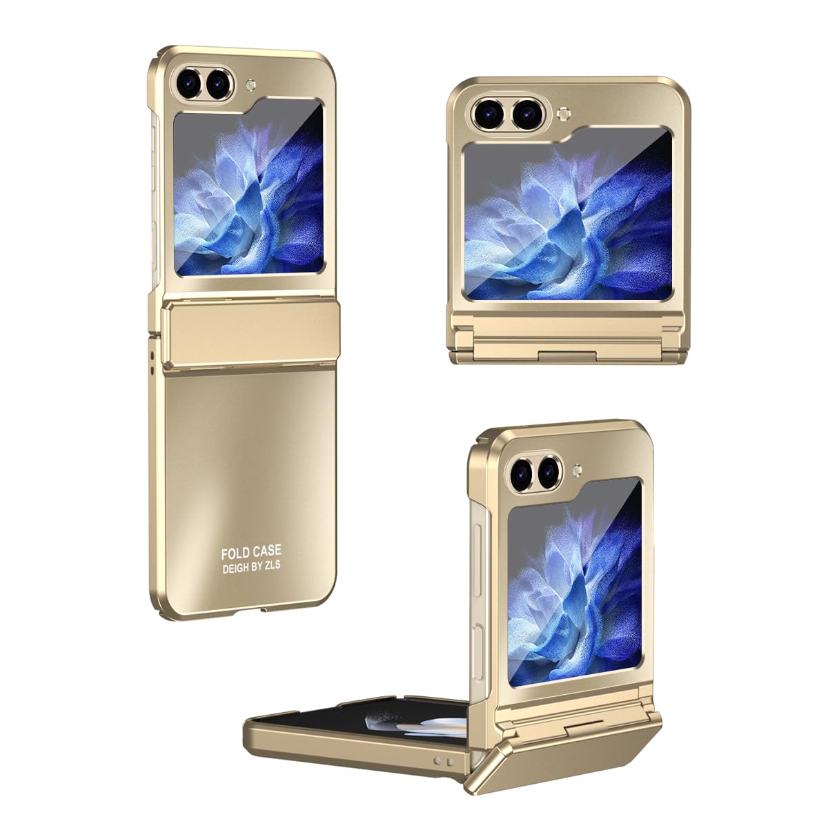 PUCHEN Case for Samsung Galaxy Z Flip 5, Anti-Fall Electroplated Case with Hinge Protection Case Compatible with Samsung Galaxy Z Flip 5 (Gold)