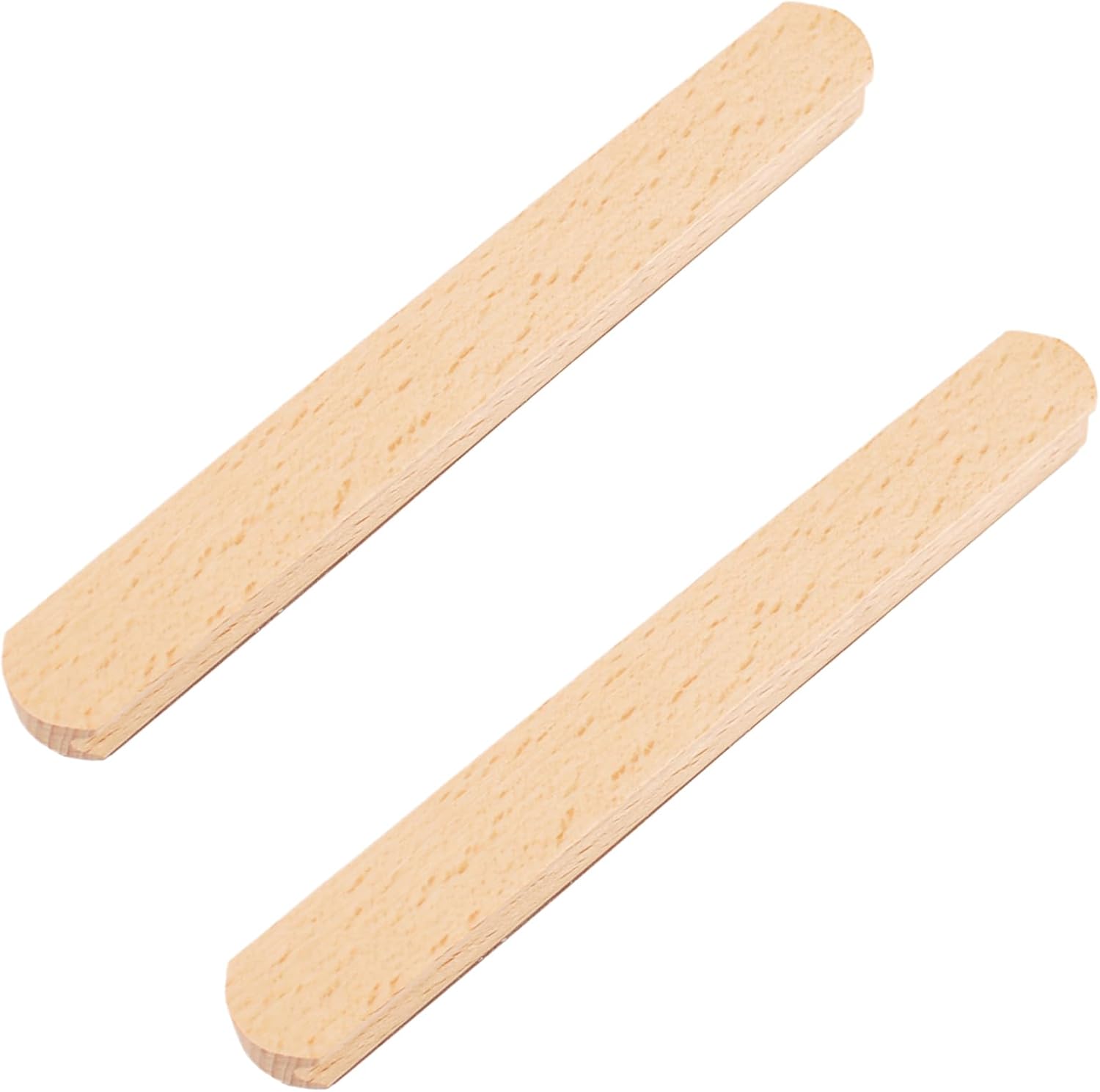 MOROBOR Self-Adhesive Furniture Pulls, 2pcs Beech Wood No-Drill Cabinet Knobs Instantly Mounted Thicken Door Handles for Sliding Door Wardrobe