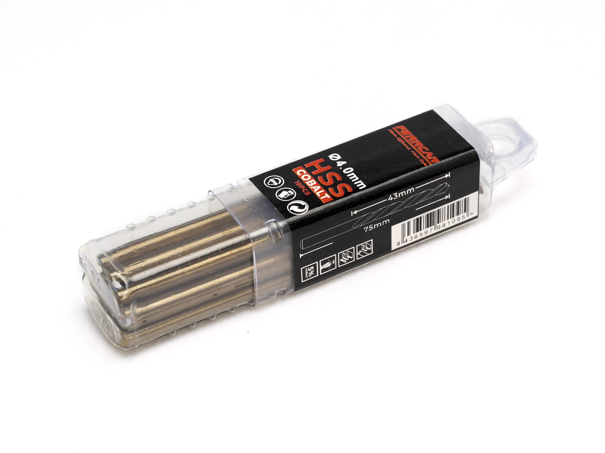 Lote de brocas de 3mm, 4mm 5mm, 6mm, 7mm brocas para metal HSS DIN338 M35 5% cobalto para taladrar en acero inoxidable, hierro y otros metales (paquete de 10 unidades por medida)