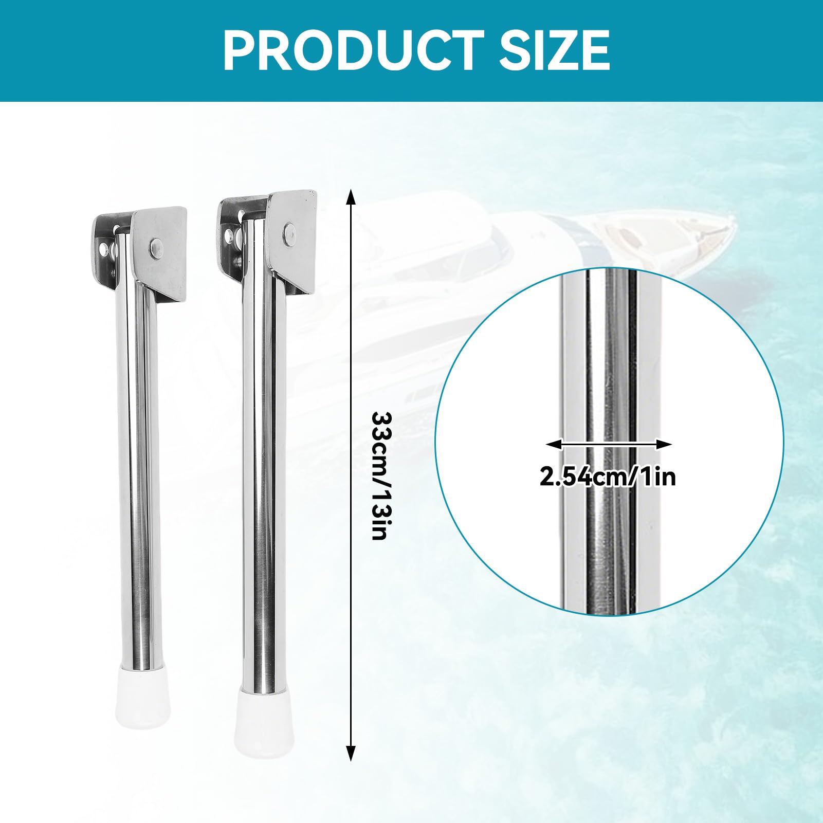 Pied de Support de siège de Banc de Bateau 2 pièces, Pied de Support de siège Pliable pour Bateau, Support de stabilité amélioré en Acier Inoxydable pour Pliage de voilier