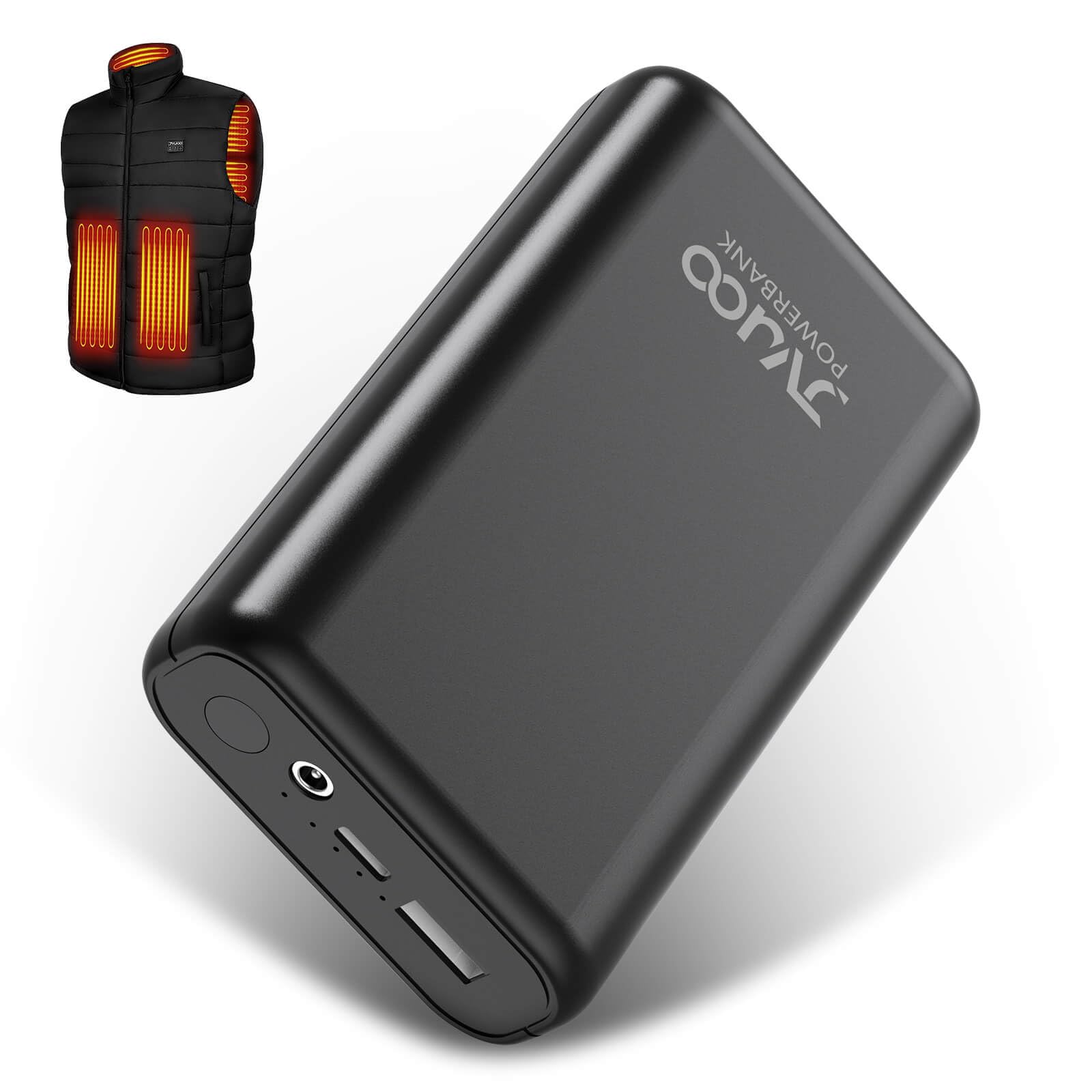 16000mAh Heated Vest Battery Pack, 7.4V | Compatible With ORORO, Venustas Heated Jackets & USB Gear | Compact Power Bank With Digital Display