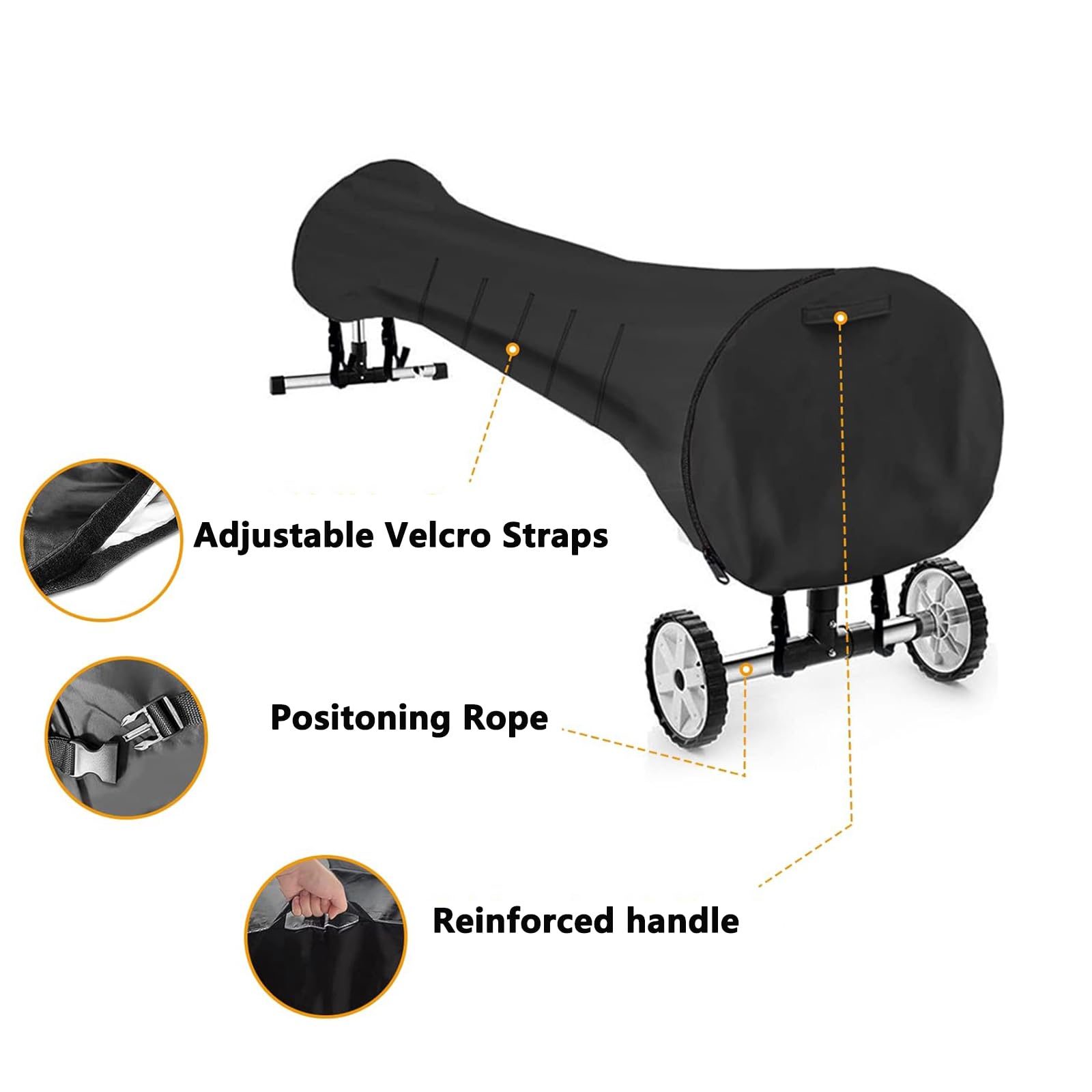 Pool Aufroller Abdeckung, Schwimmbad Solardecke 420D Oxford wasserdichter Sonnen Staubdicht UV beständig Schutzhülle Reel Kordelzug, Aufrollsystem oberirdische inground (Schwarz, 18FT)