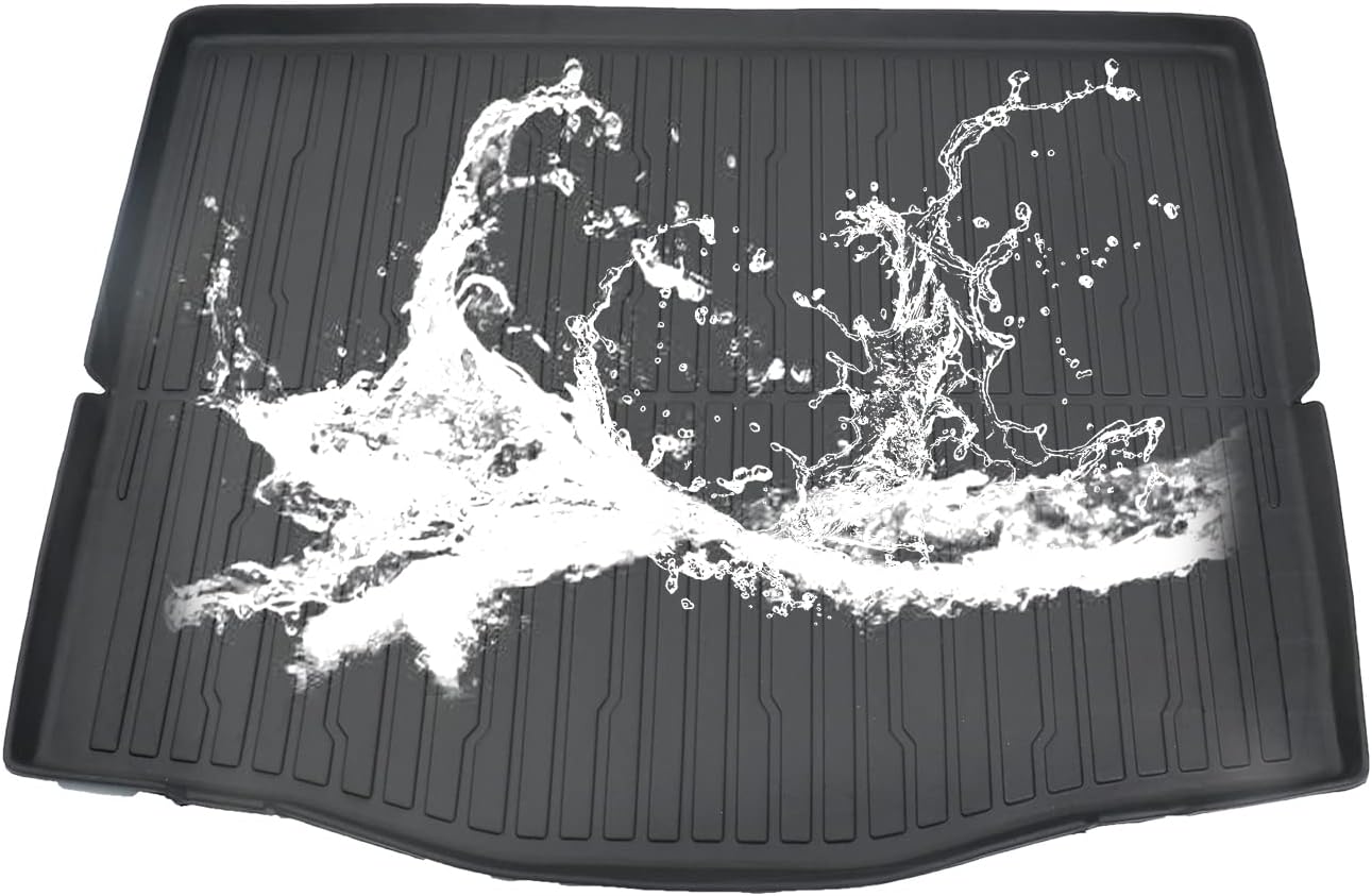 AOSKonology Mustang Mach-E All Weather Trunk Mat, 3D Cargo Liner Rear Floor Mat (2021-2023, Foldable, Rubber, Custom Fit)