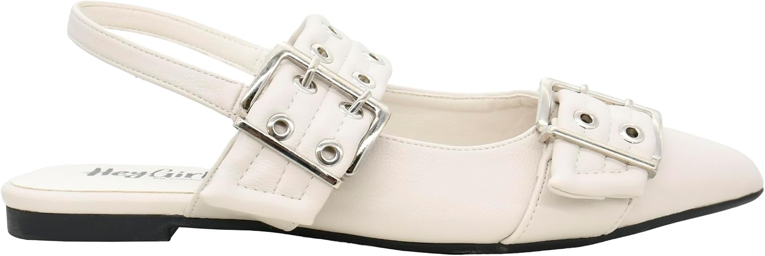 Corkys Footwear Hey Girl On The Prowl Pointed-Toe Mule with Dual Adjustable Bold Buckles and Elastic Gore Ankle Strap for Effortless Wear and Chic Style
