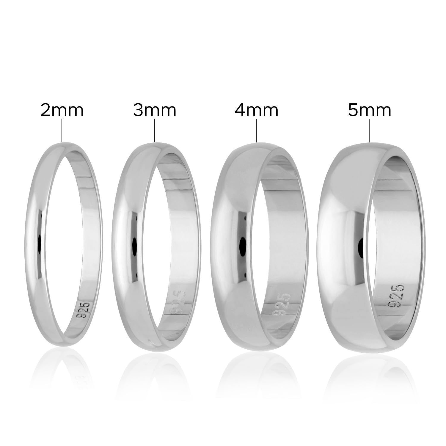Treuheld® | 925 Sterling Silber Ring | 48 Größen & Breiten