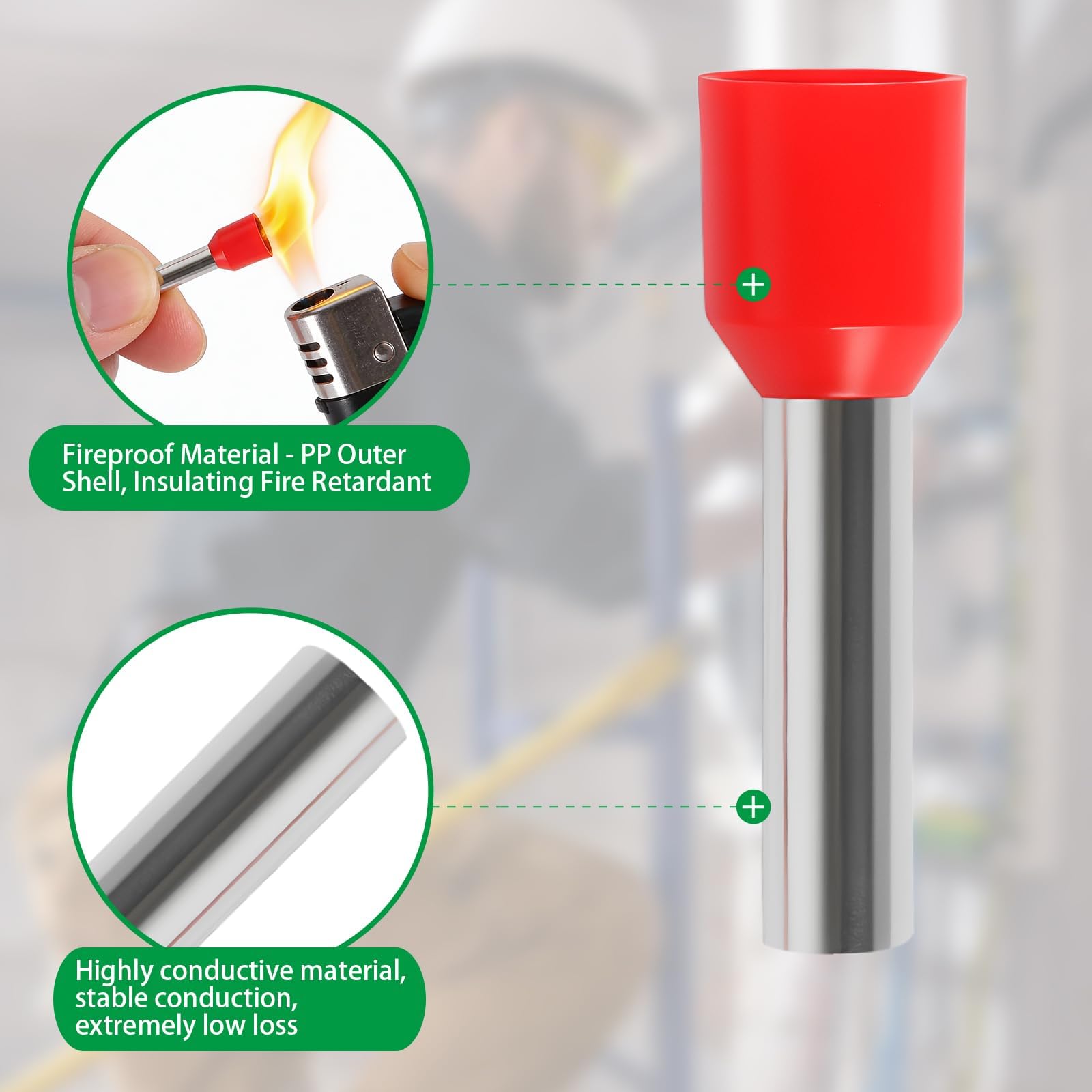 200 Pièces Embouts de Sertissage 10 mm², Cosse Electrique a Sertir rouges, Cosses Electriques a Sertirs, Embout de Cablage, Connecteurs à sertir pour extrémités de câbles, connecteurs à embout