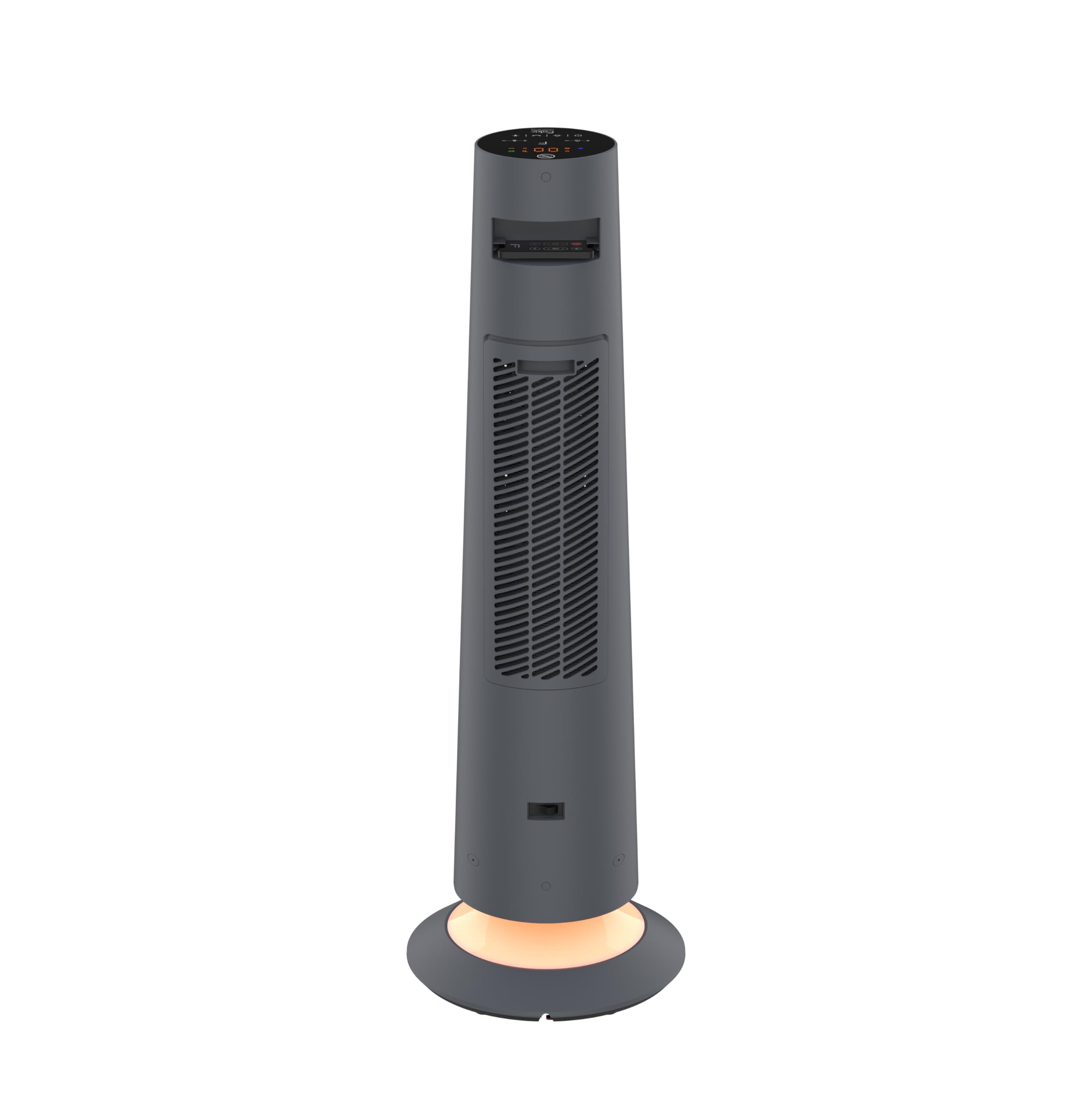 Fakir - Radiador de ventilador de alta calidad, HT 1200, 2500 W, ahorro de energía, con función de temporizador 24 h, luz de ambiente y oscilación de 80°, modo ECO, pantalla táctil LED, mando a