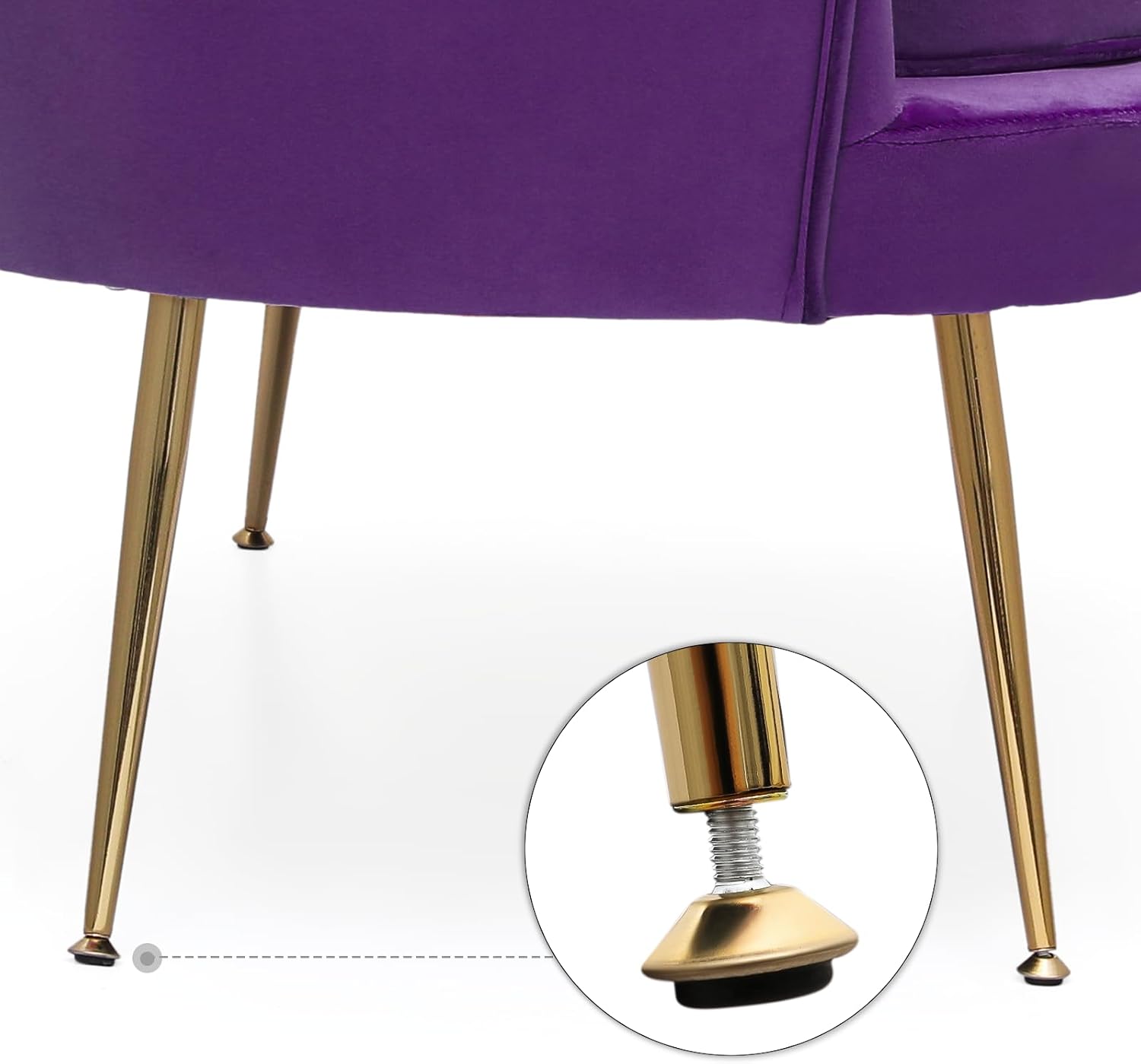 Magshion Purple Velvet Couch Tufted Loveseat with 2 Pillows, Velvet Love Seat Accent Chair, Modern Scalloped Back Upholestered Armchair with Metal Legs, Cushion Padded Sofa