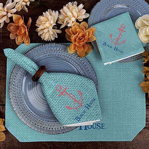 Servilletas de tela azules cuadradas set de 4 miniatura 3