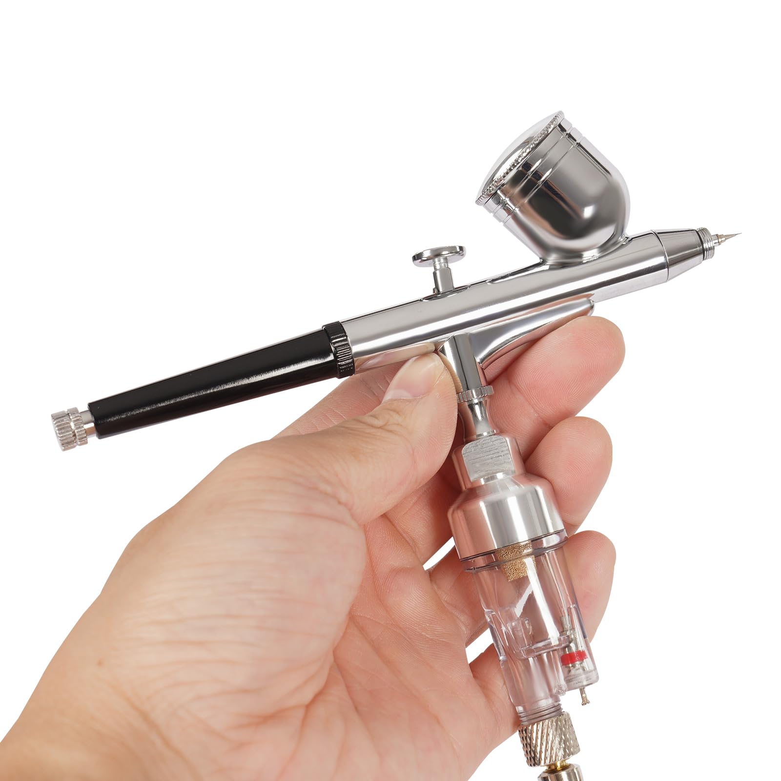 Zestaw Airbrush, mini aerograf, pistolet natryskowy Double Action, 2-15 psi, regulowany ciśnienie, długość węża powietrza 1,7 m, do malowania artystycznego, dekoracji ciast