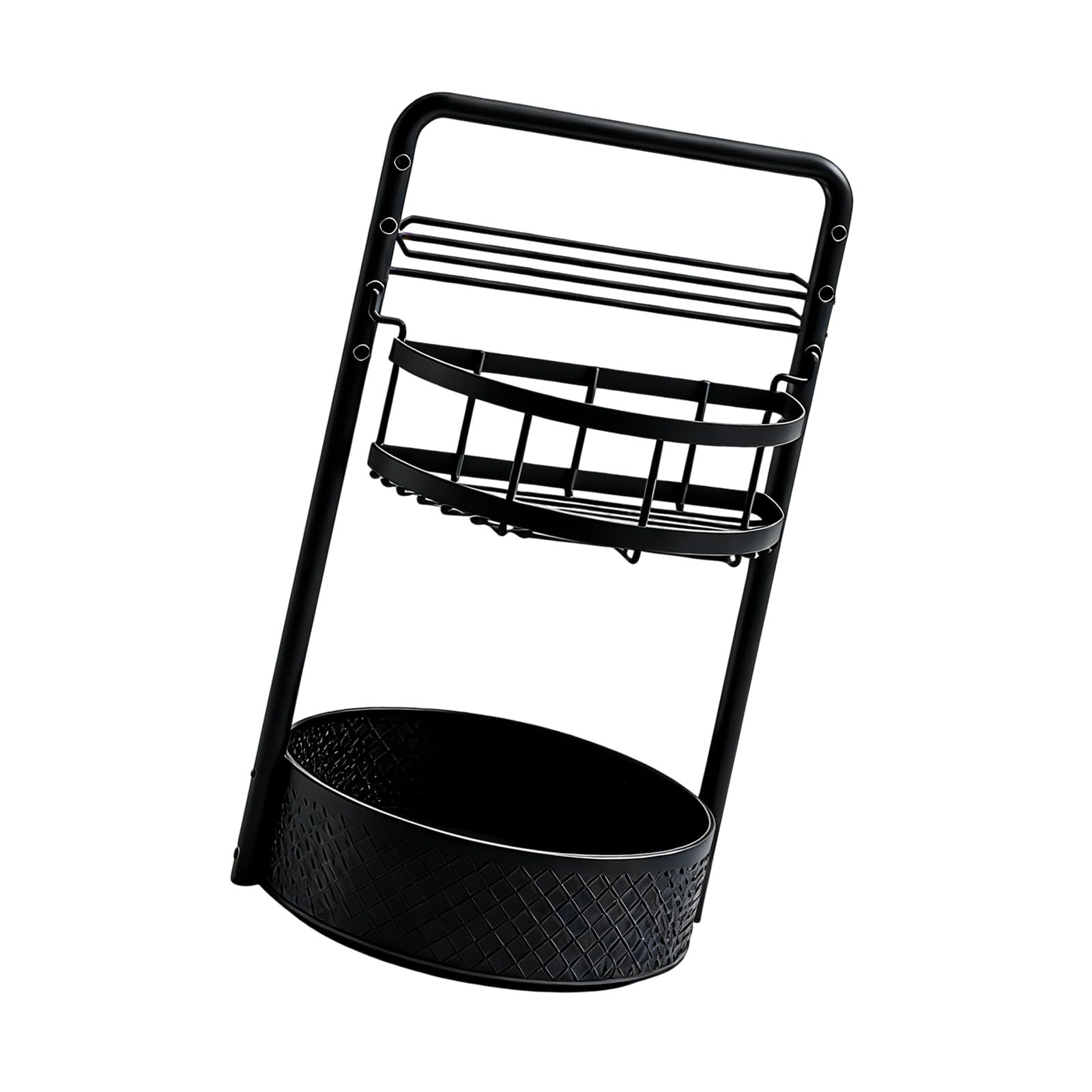 Étagère rotative à condiments en fer avec porte-essuie-tout amovible et base stable