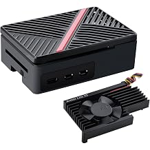 GeeekPi ABS Case for Raspberry Pi 5 with Armor Lite V5 Active Heatsink for Raspberry Pi 5 4GB/8GB/16GB Black