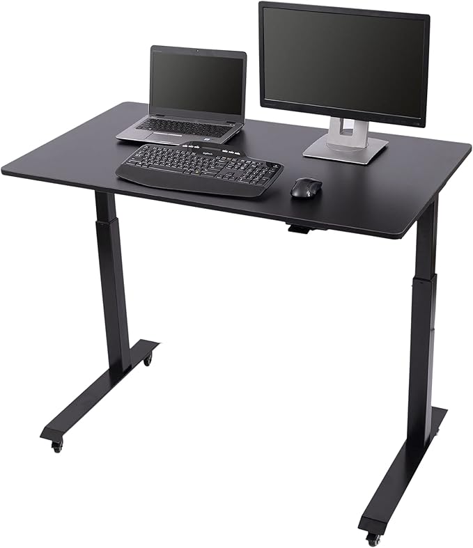 Stand Up Desk Store Electric Adjustable Height Standing Desk with Locking Casters