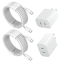 iPhone 17 16 15 Fast Charger 2Pack USBC Double Charger Block with 10FT Long C to USB C