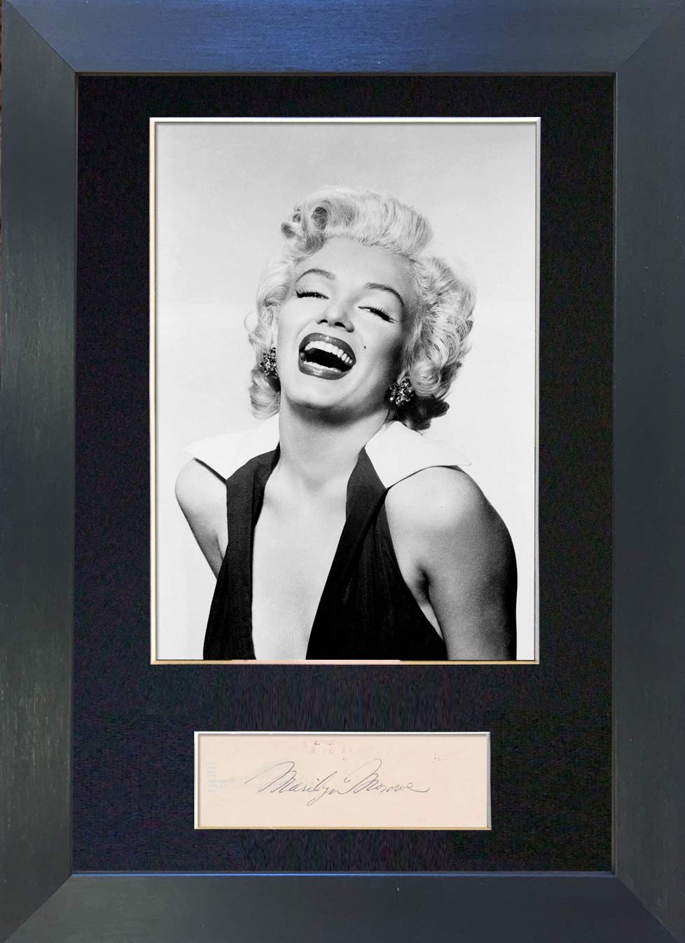 The Autograph Collector Gold,Black Marilyn Monroe Signed Autograph Mounted Photo Reproduction Print A4 Rare (297 X 210Mm) #218 (Black Frame)