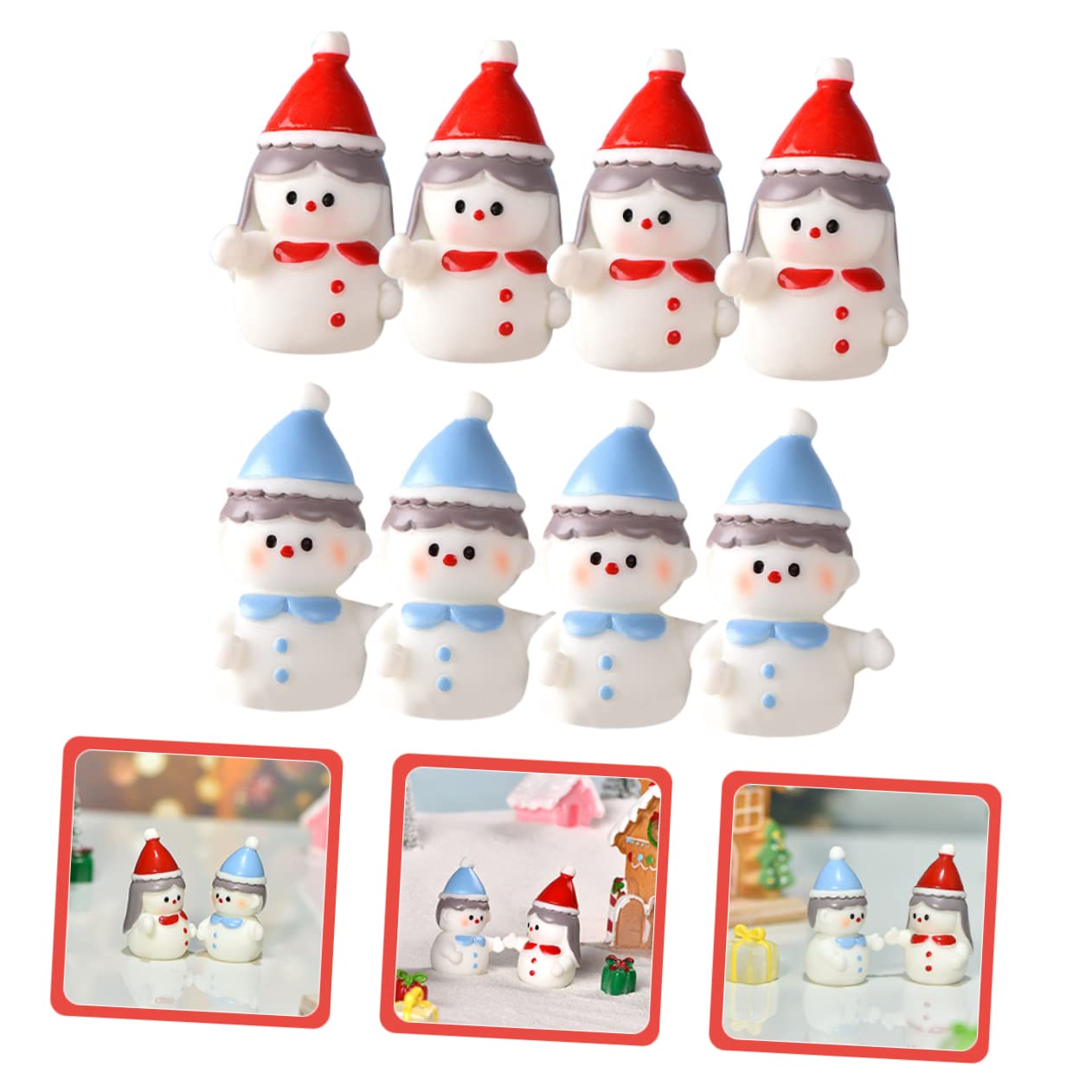 PRETYZOOM 40 Piezas muñeco de Nieve de Resina Centro de Mesa navideño rústico figuritas Decorativas de muñecos de Nieve Christmas Tree Xmas Tree Estatua del muñeco de Nieve Adornos de Resina