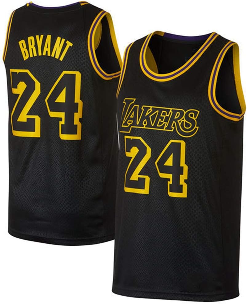 HS-Zak MillerLAL Bryant # 24 Basketball Clothes Men's Jersey Sportswear Sports Training Round Neck Loose Sweatshirt Unisex Vest Short Sleeve T-Shirt Coat,S