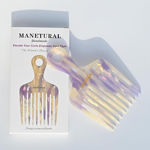Miniatura 3 de 14MX - Púas de pelo para mujeres, púas de pelo para rizos, peine de dientes anchos para rizos, púa afro, peine de acetato de 5.5 pulgadas (5.5 in)
