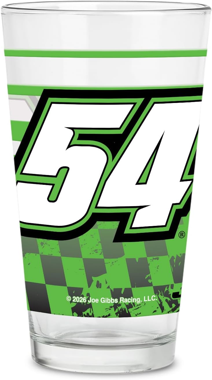 Rico Industries NASCAR Racing 16 oz Pint Glasses with Digitally Printed Logo, Classic Drinking Glass - Great for Every Day Use