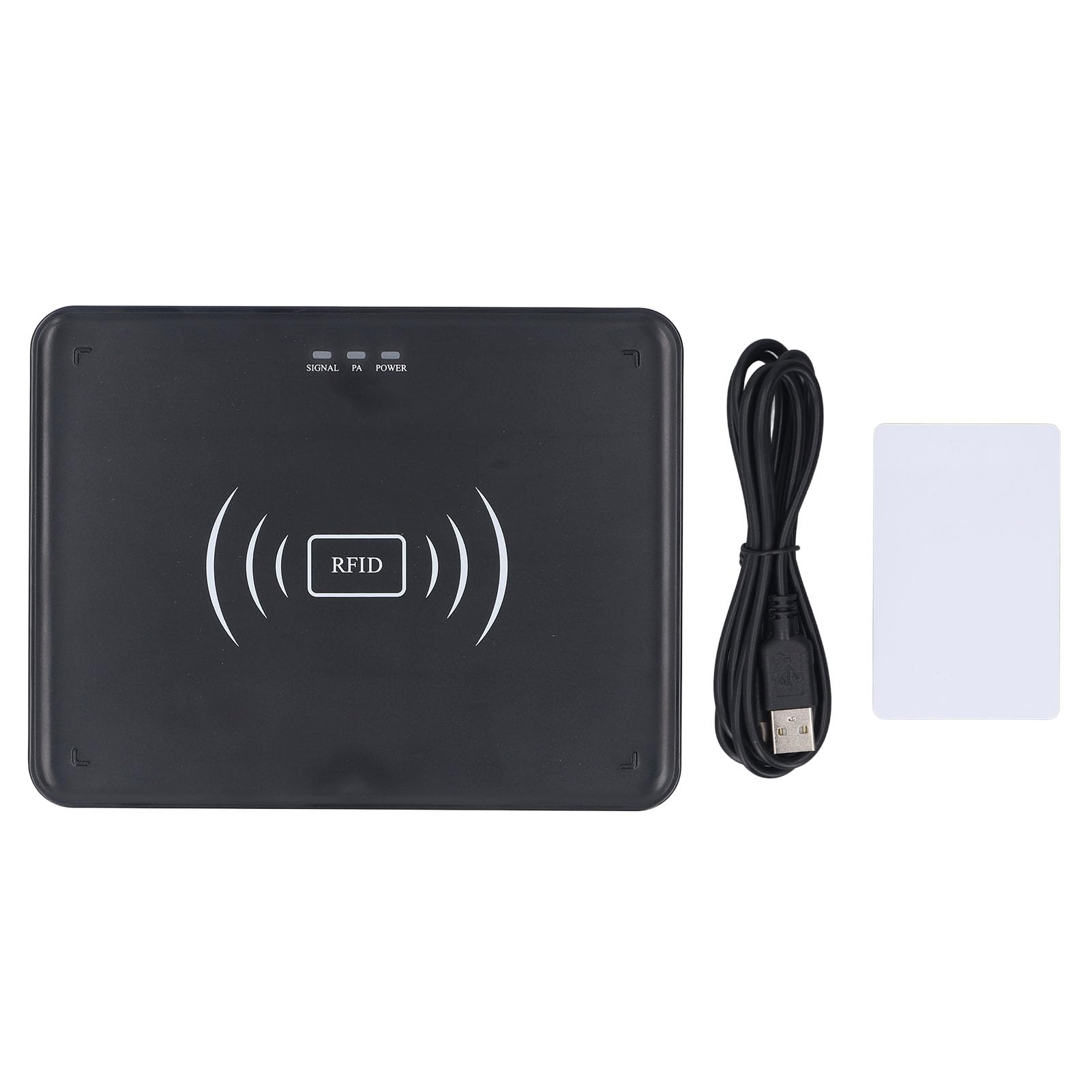 Lector de Tarjetas RFID UHF de Escritorio, Lector de Tarjetas de Identificación USB C Compatible con Modo de Lectura y Escritura de Tarjetas, Función de Cifrado, Prevención de