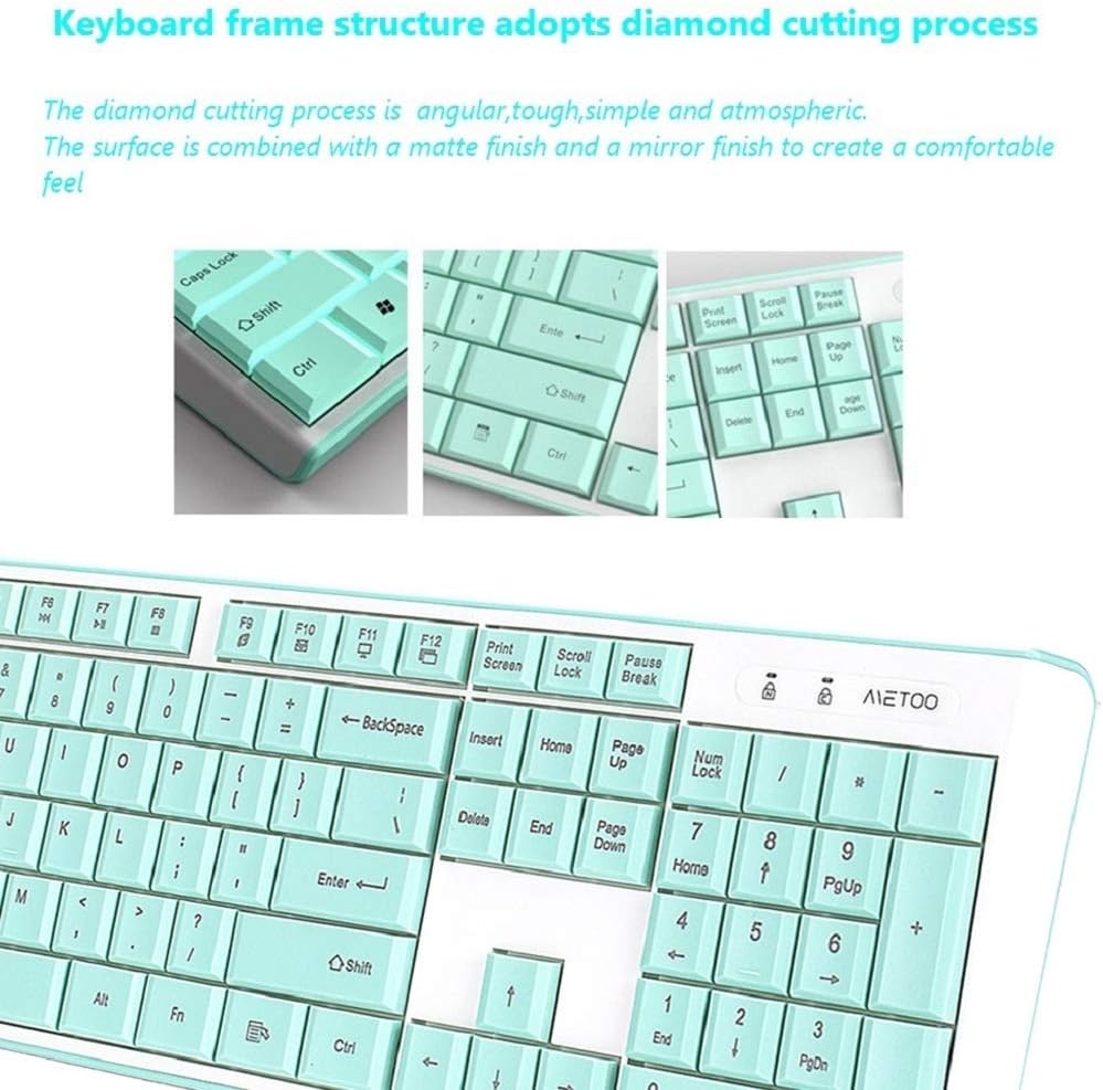 Blасk Frіdау Clеаrаnсе MeToo Wireless Keyboard and Mouse Combo, Ultra-Thin 2.4 USB Mute Keyboard and Mouse Set for Notebook Desktop Computer Office Game Home C160 - Not Included Battery (Green) 🔥 Flаѕh Sаlе MeToo Wireless Keyboard and Mouse Combo, Ultra-Thin 2.4 USB Mute Keyboard and Mouse Set for Notebook Desktop Computer Office Game Home C160 - Not Included Battery (Green)