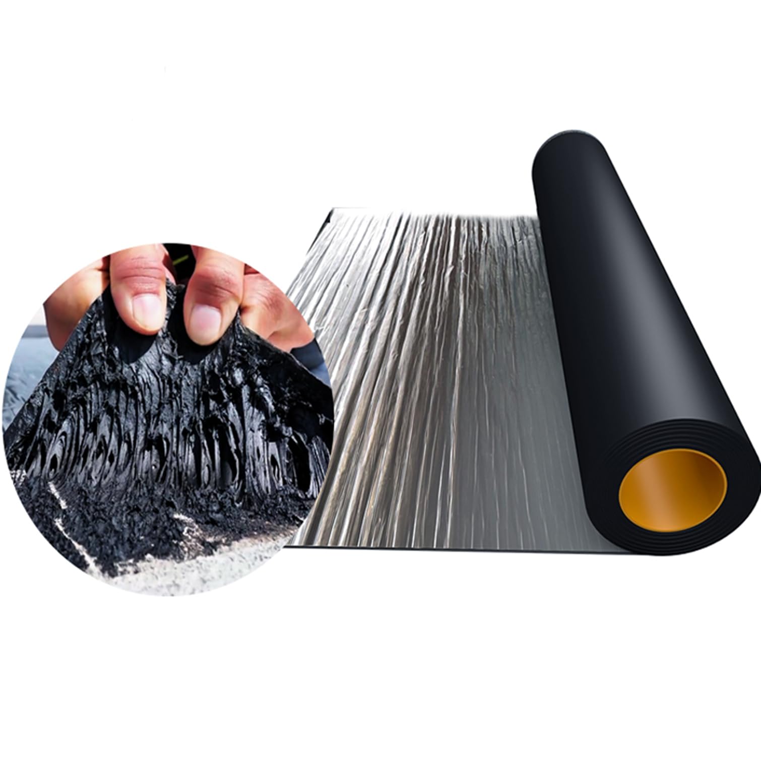 Cinta Impermeable, Cinta de Papel de Aluminio, Cinta Sealan, Cinta bituminosa, Asfalto cauchutado Modificado Autoadhesivo para Fugas en techos, reparación de canalones y Ventanas,