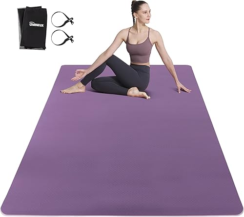 UMINEUX Tapete de yoga grande para hombres y mujeres de 14 y 25 pulgadas, extra grueso, TPE para entrenamiento en casa, gimnasio, antideslizante,