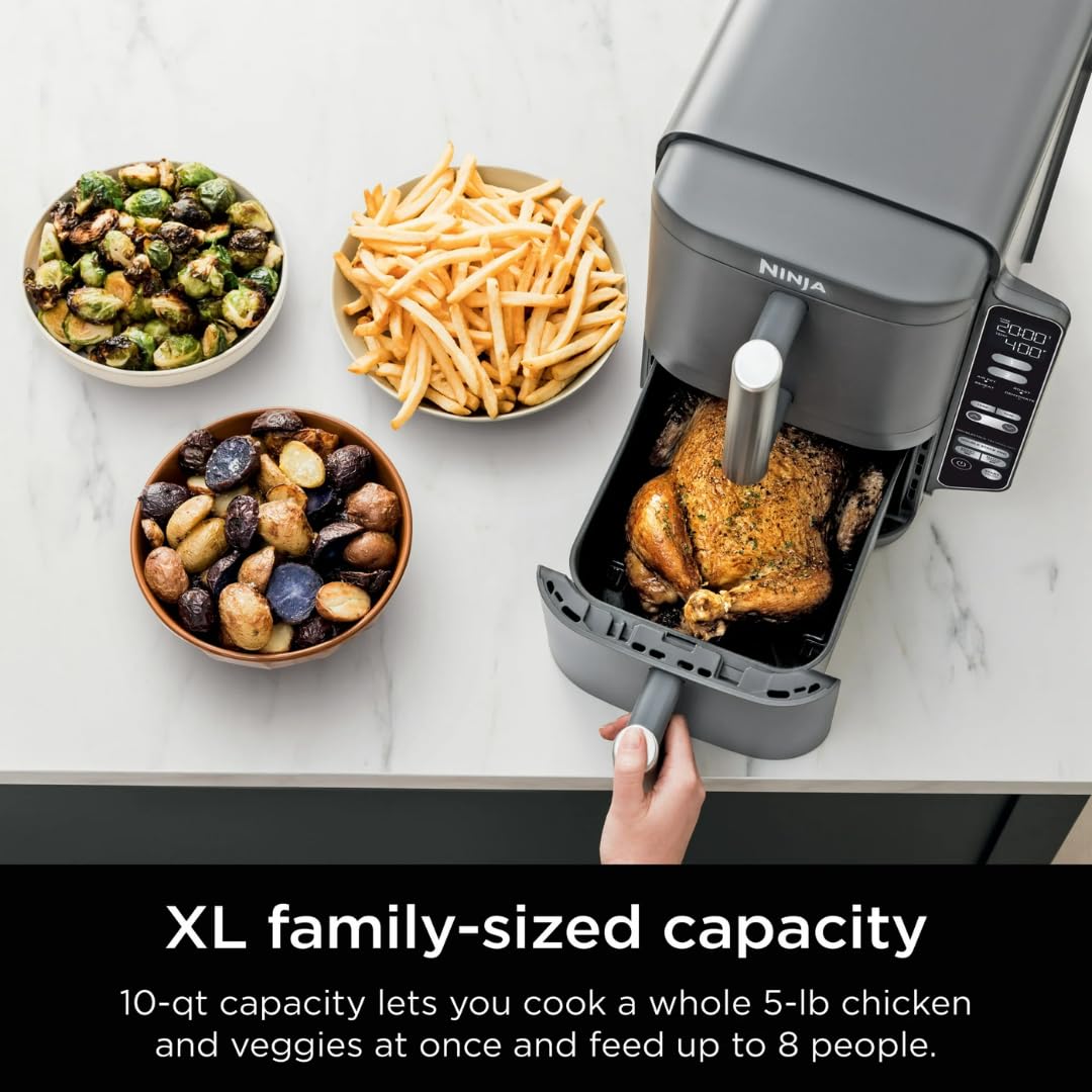 Ninja DoubleStack XL 10-Quart 2-Basket Air Fryer – 6-in-1 Functionality: Air Fry, Broil, Roast, Bake, Reheat, Dehydrate; Space-Saving Design; Independent Cooking Zones