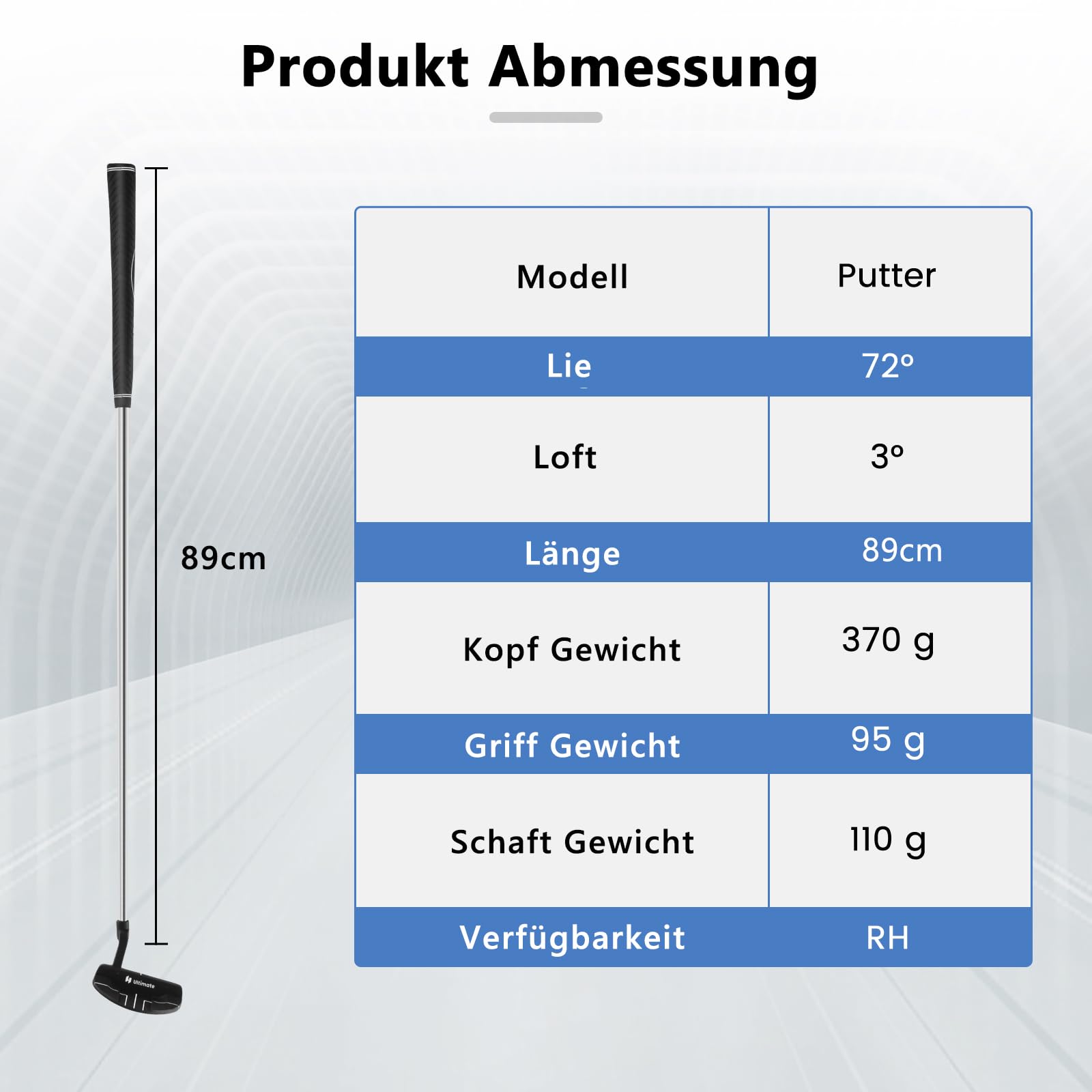GYMAX Golf Putter 89 cm, Golfschläger mit Gummi-Griff & Kopfbedeckung, Mallet-Putter mit geriffelte Schlagfläche & Zinklegierungskopf, für Männer & Frauen