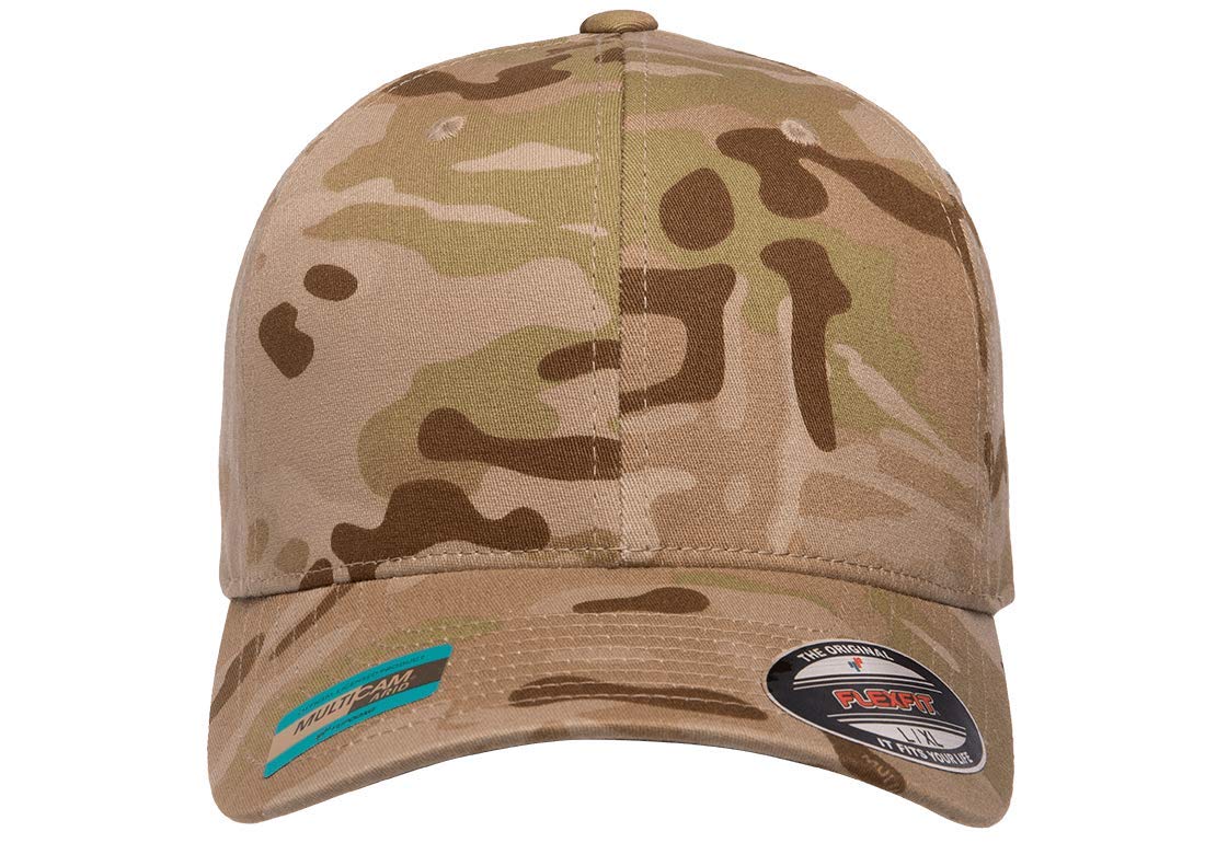 Flexfit Multicam - Berretto da baseball a 6 pannelli, con licenza ufficiale, multi-cam, 2 modelli, colore: nero mimetico o verde mimetico