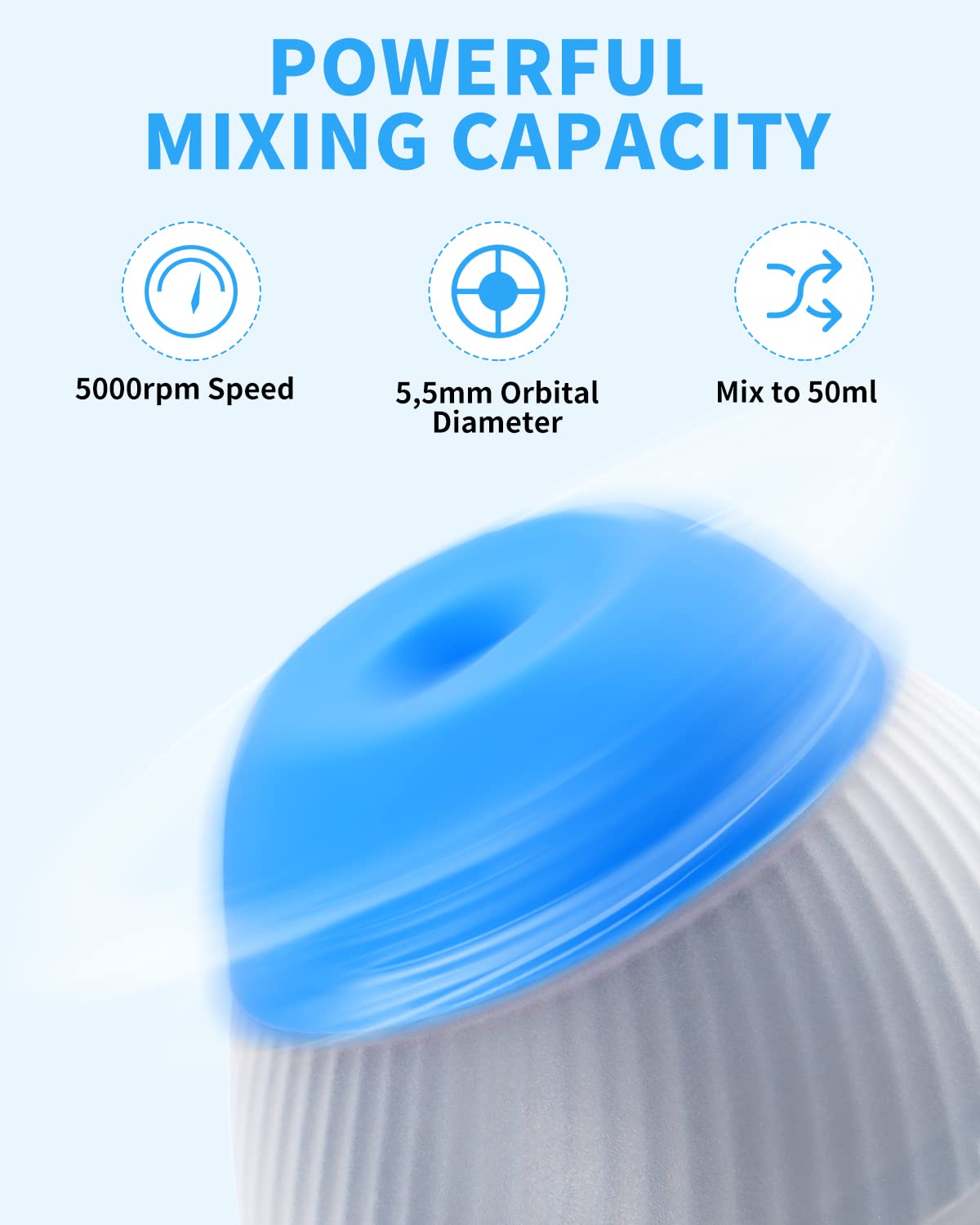 Vortex Mixer Schüttler 5000rpm Paint Shaker Mischer Farbschüttler Farbmixer für Acrylfarben Nagellacke Blau