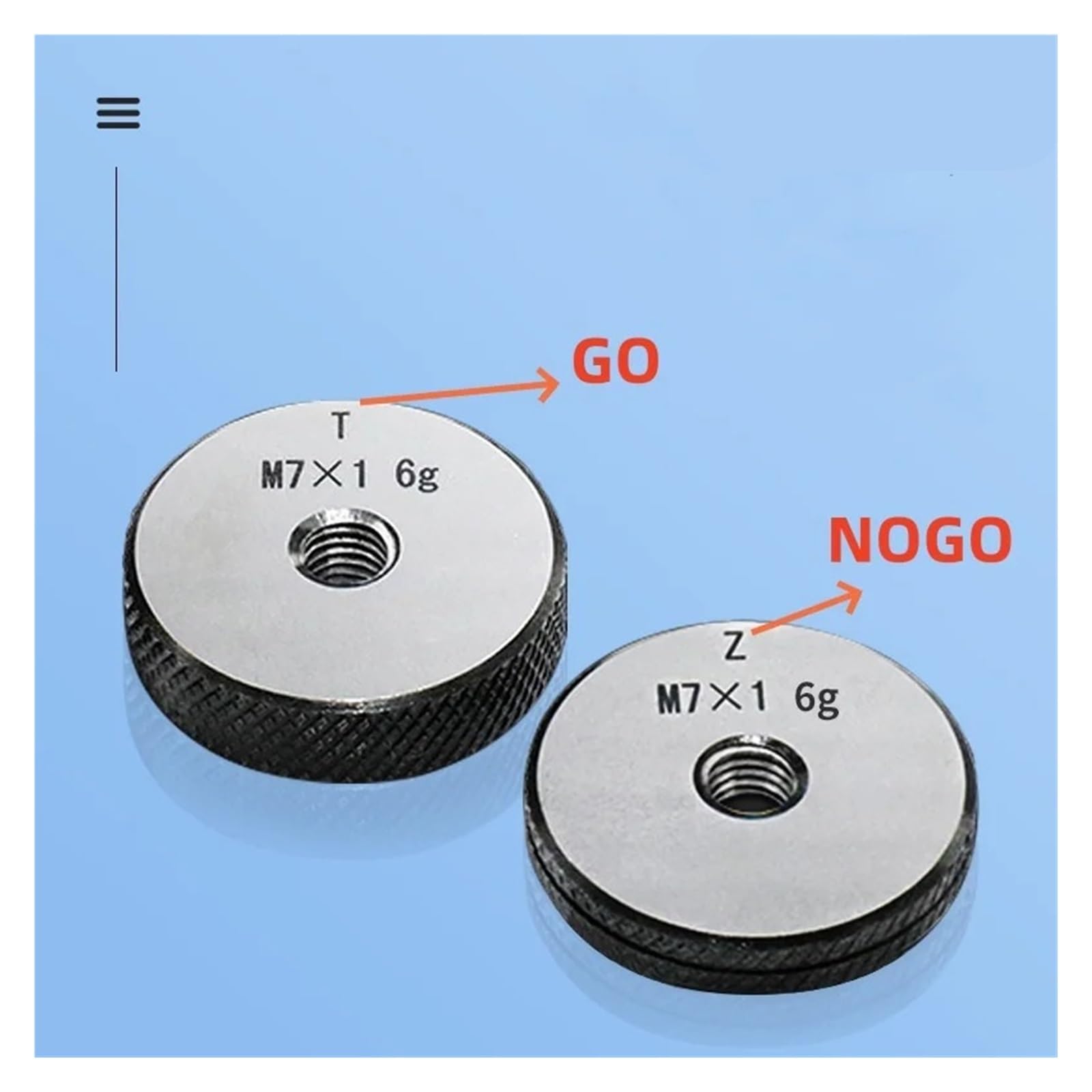 ANNESEY 1SET (1*GO+1*NOGO) 6h Metric Fine Tooth Thread Ring Gauge
