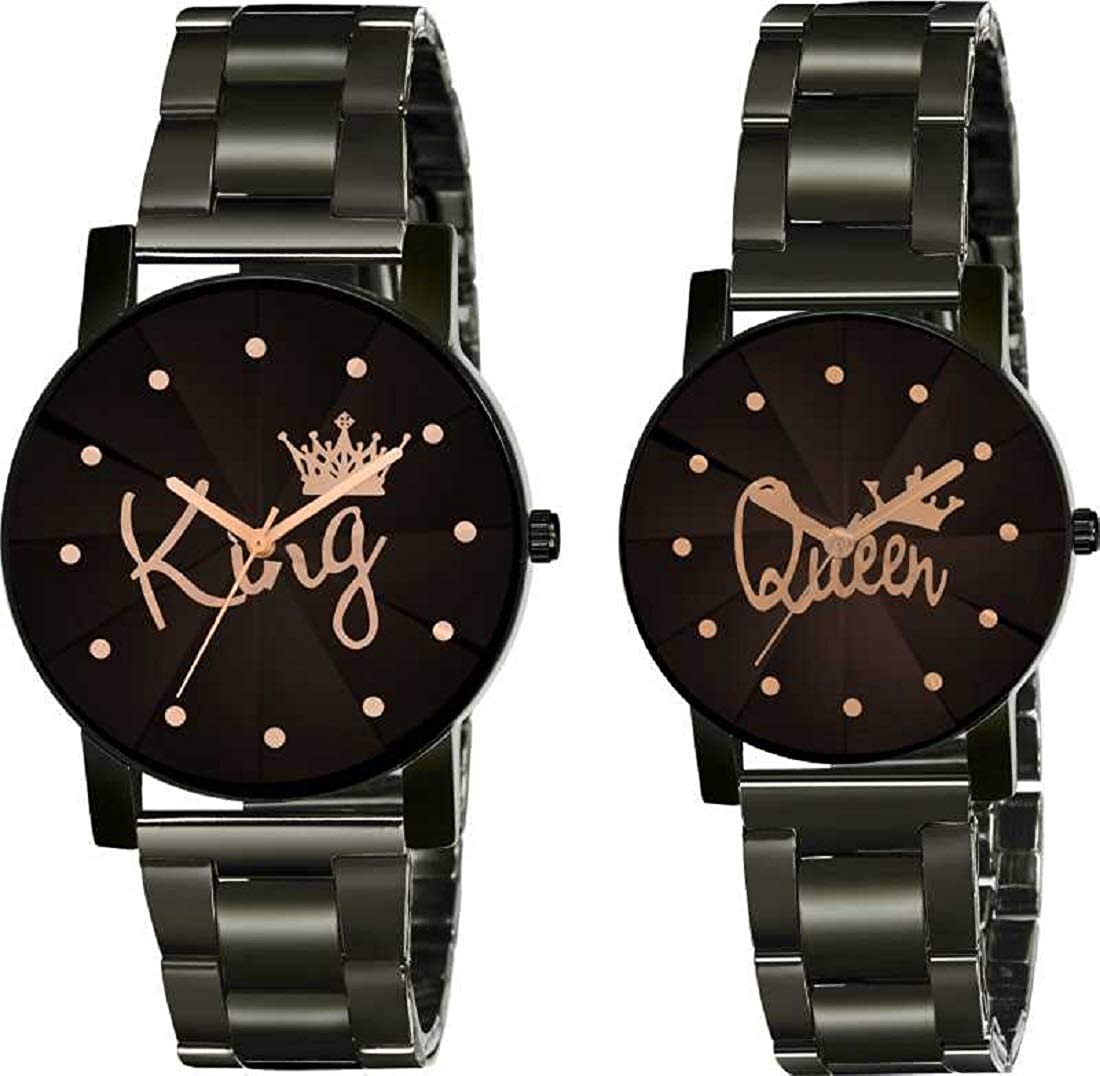 SELLORIA Classy 2020 Black Chain King & Queen Couple Goals Watch Analog Watch - for Boys & Girls (B083CNQ1JF) Amazon Price History, Amazon Price Tracker