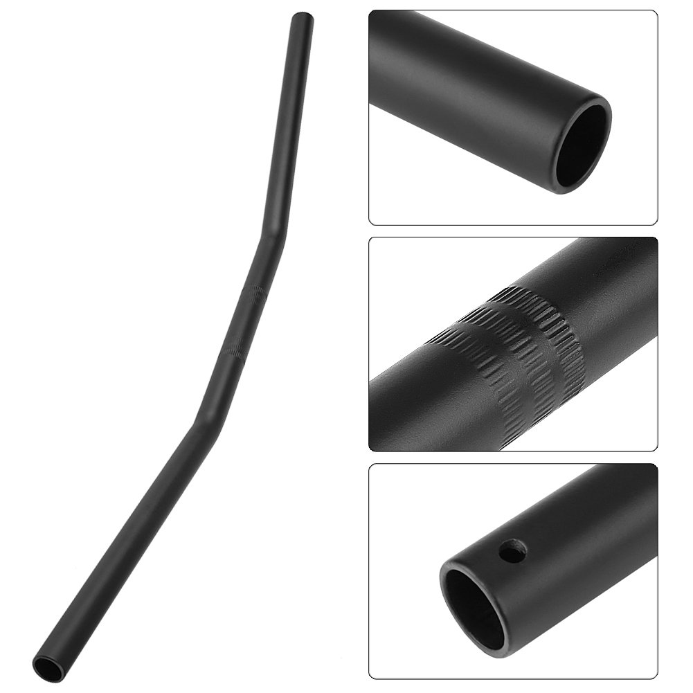 Guidon Plat Moto 7/8 Pouce 22MM - Universel Retro Bend Poignée en Fer (Noir)