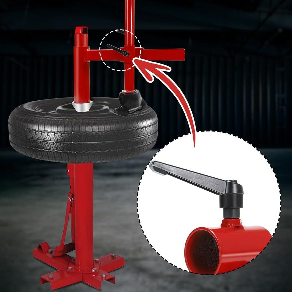 Changeur de pneu manuel avec adaptateur tête de canard et cône de centrage – Acier moulé robuste pour pneus de 16" à 21", compatible avec voitures, camions, SUV, VTT