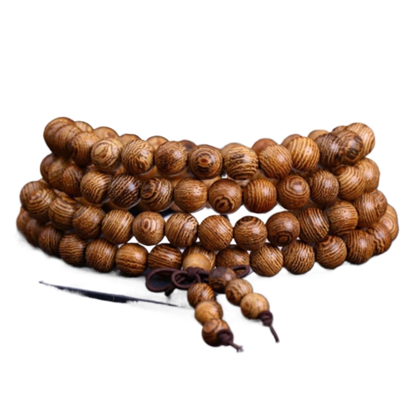Pulseras, cuentas de oración, 1 pulsera de cabeza de leopardo de sándalo, budismo tibetano, cuentas de madera de Buda, pulsera de yoga chakra for joyería-OM (color: Om) (color: Bruin)