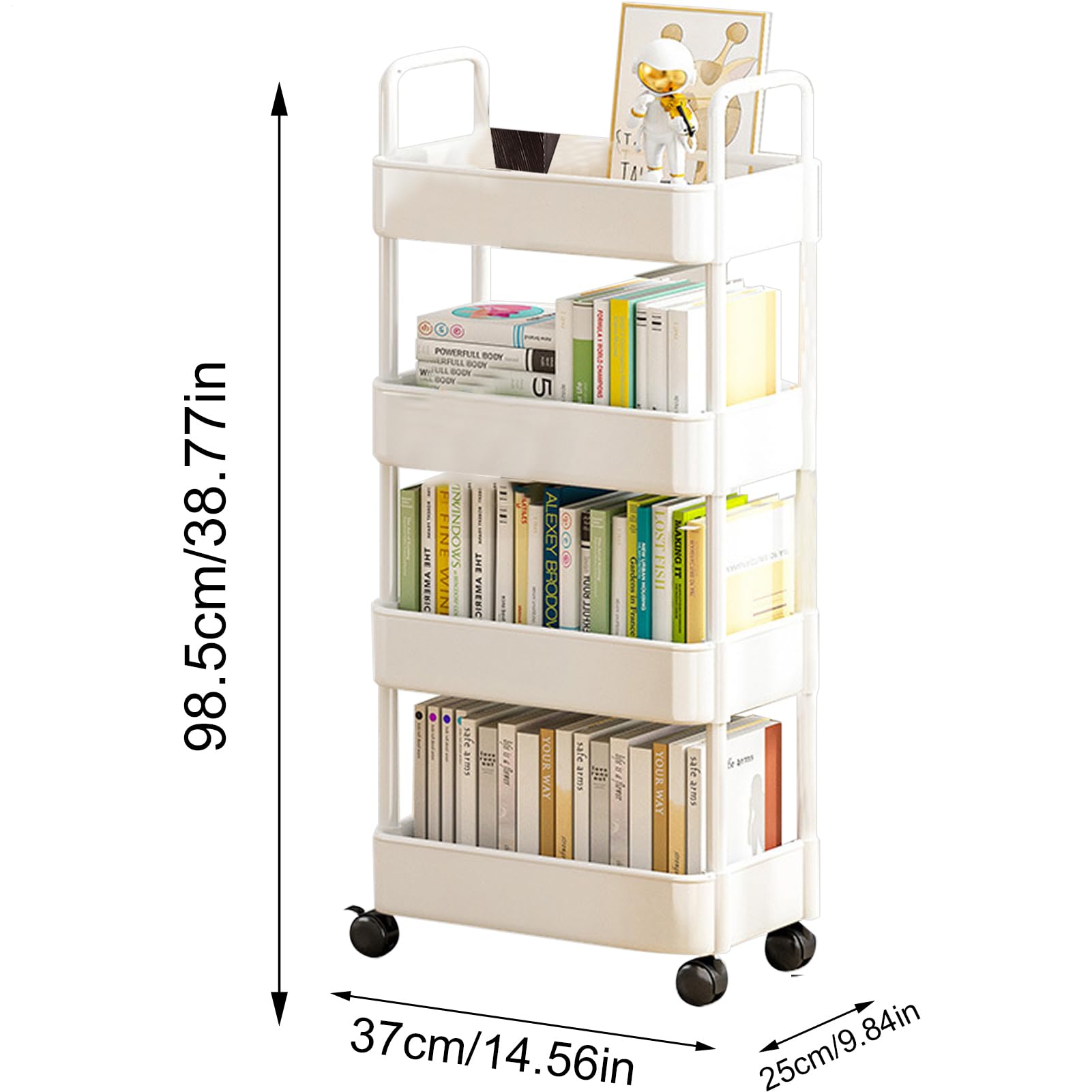 Carrello di rotolamento 'organizzatore di utility - Scaffale di stoccaggio | mobile, snack a più livello | 3 Porta laminatoio da 4 con ganci a ruote per la configurazione delle forniture per