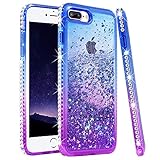 iPhone 7 Plus Case, iPhone 8 Plus Glitter Case, Ruky Colorful Quicksand Series Soft TPU Glitter Liquid Floating Bling Diamond Women Girls Cute Case for iPhone 7 Plus/iPhone 8 Plus - Blue&Purple