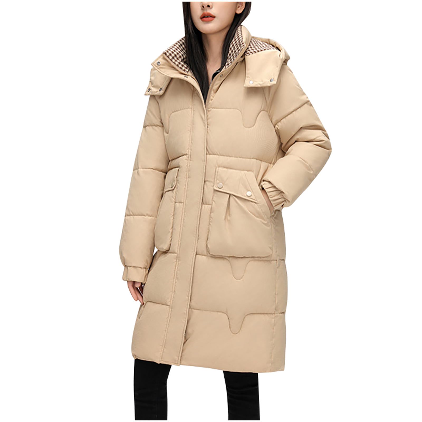 Piumino Donna 100 Grammi Leggero con Cappuccio Piumino Lungo con Cappuccio Ripiegabile Piumini Invernale Donna Corto Piumini Leggeri Corti Giubbotti Invernali Cappotto Imbottito Trapuntato Taglie
