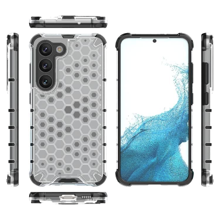Image of Lustree TPU Honey Comb Armor Shock Proof Back Cover for for Samsung Galaxy S23 (Transparent)