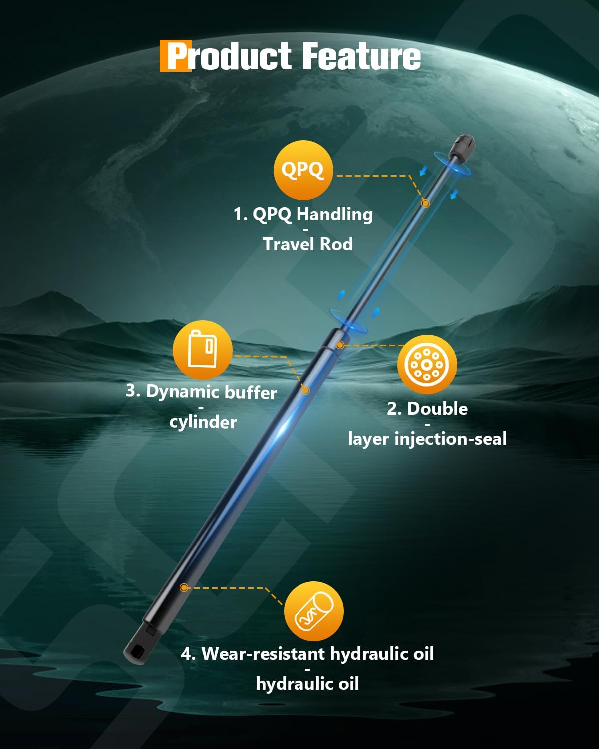 SCITOO Hood Lift Supports Replacement Struts Gas Springs Shocks Fit for Ford Taurus 1996-1999,for Mercury Sable 1996-1999