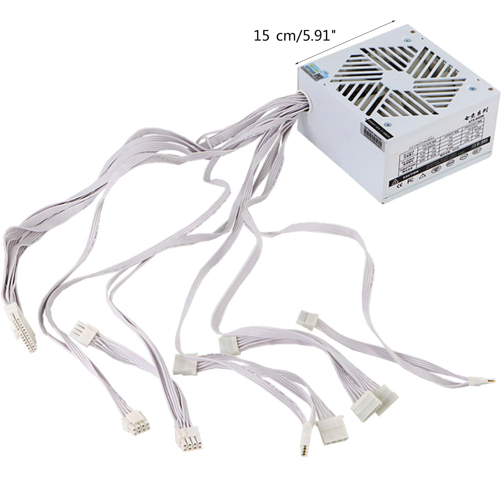 Fuente de alimentación de 12 V, 20 + 4 pines, 650 W, fuente de alimentación para juegos de computadora con ventilador de 120 mm, chasis de computadora, fuente de alimentación de componentes