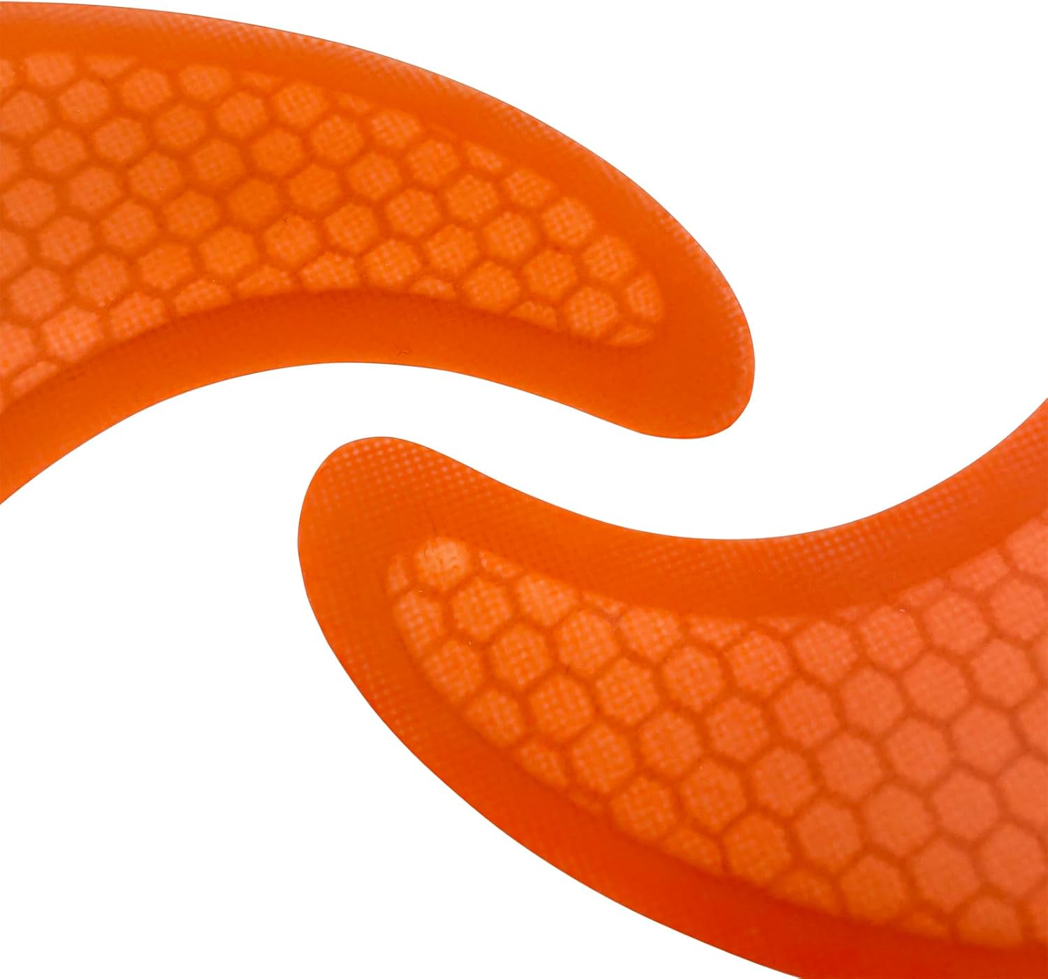 UP SURF Surfboard Tri Fin Single Tab M Size Fiberglass+Honeycomb Surfboard Fin G5 Thruster Set(White/Blue/Orange)