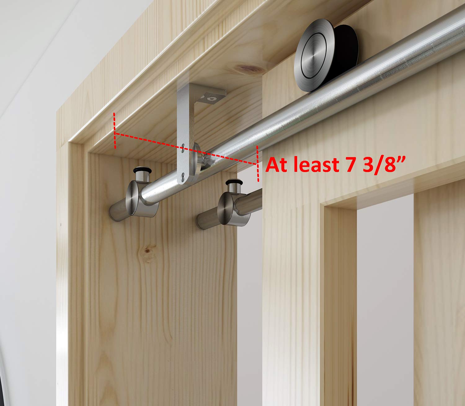 Buy DIYHD 8FT Ceiling Mount Bypass Sliding Barn Door Hardware,Brushed