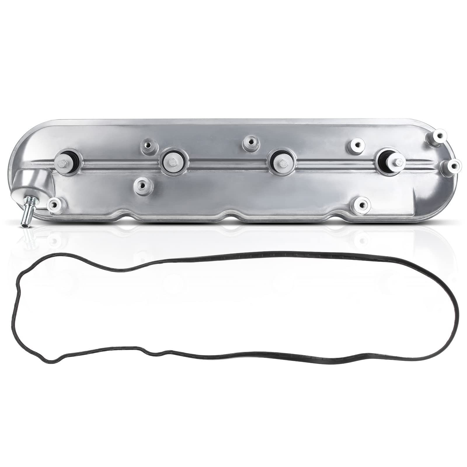 A-Premium 264-969 Left Side Aluminum Engine Valve Cover Assembly, with Gasket & Bolts, Compatible with 2009-2019 Chevy GMC V8 Engine - Silverado Suburban Avalanche Camaro Tahoe Sierra Yukon Envoy