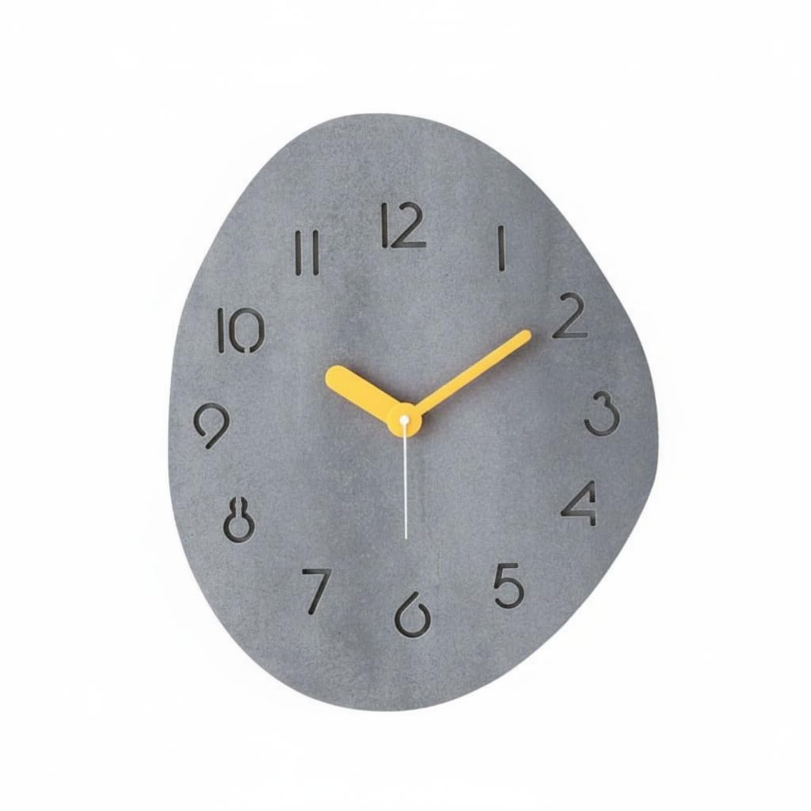 F Fityle Reloj de Pared Reloj Silencioso Reloj de Madera Reloj Decorativo con Movimiento Silencioso y Montaje con Gancho O, Gris Estrellado con Agujas Naranjas, 15 Pulgadas