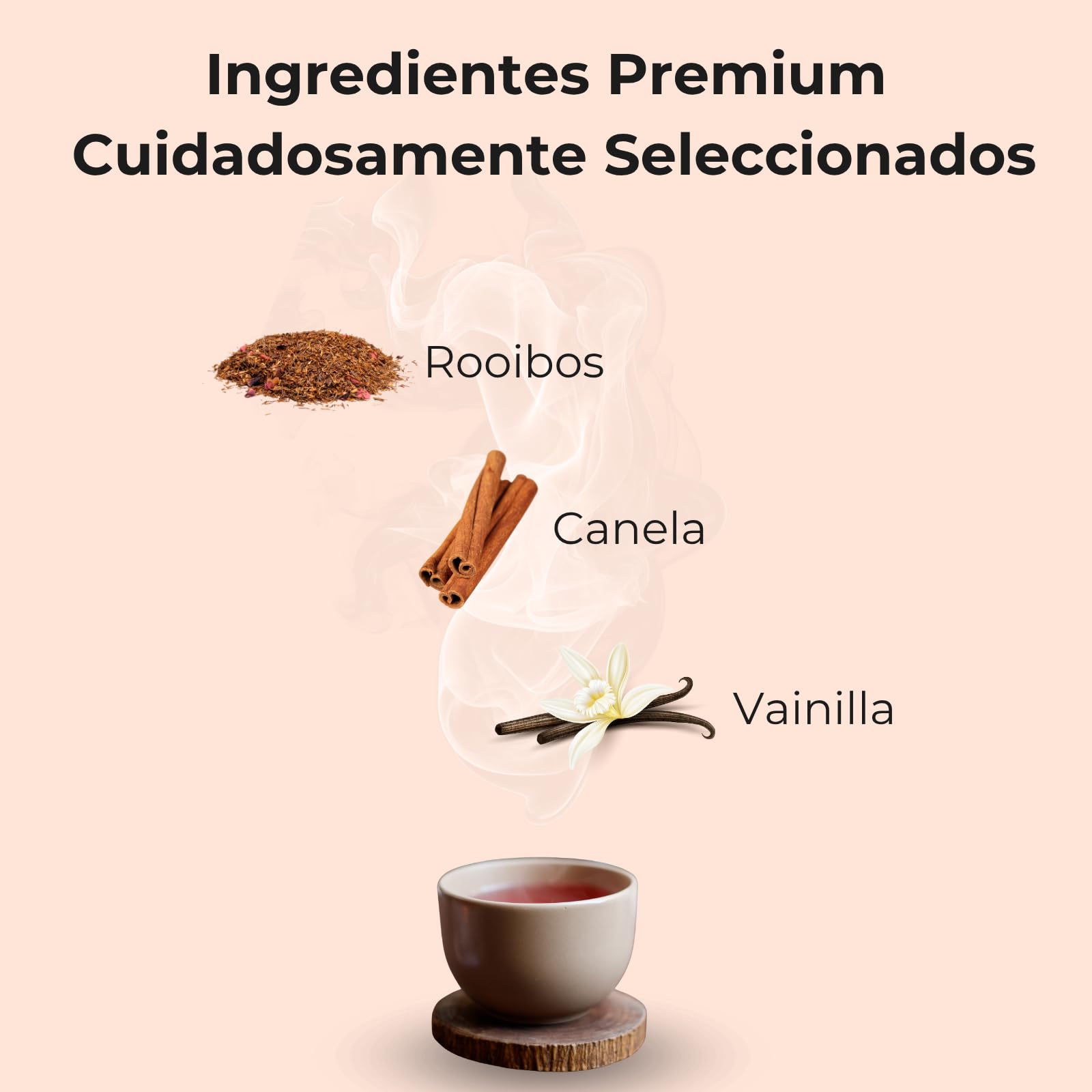 FUSIONATE Rooibos Canela y Vainilla 150g Infusión Sin Cafeína Premium